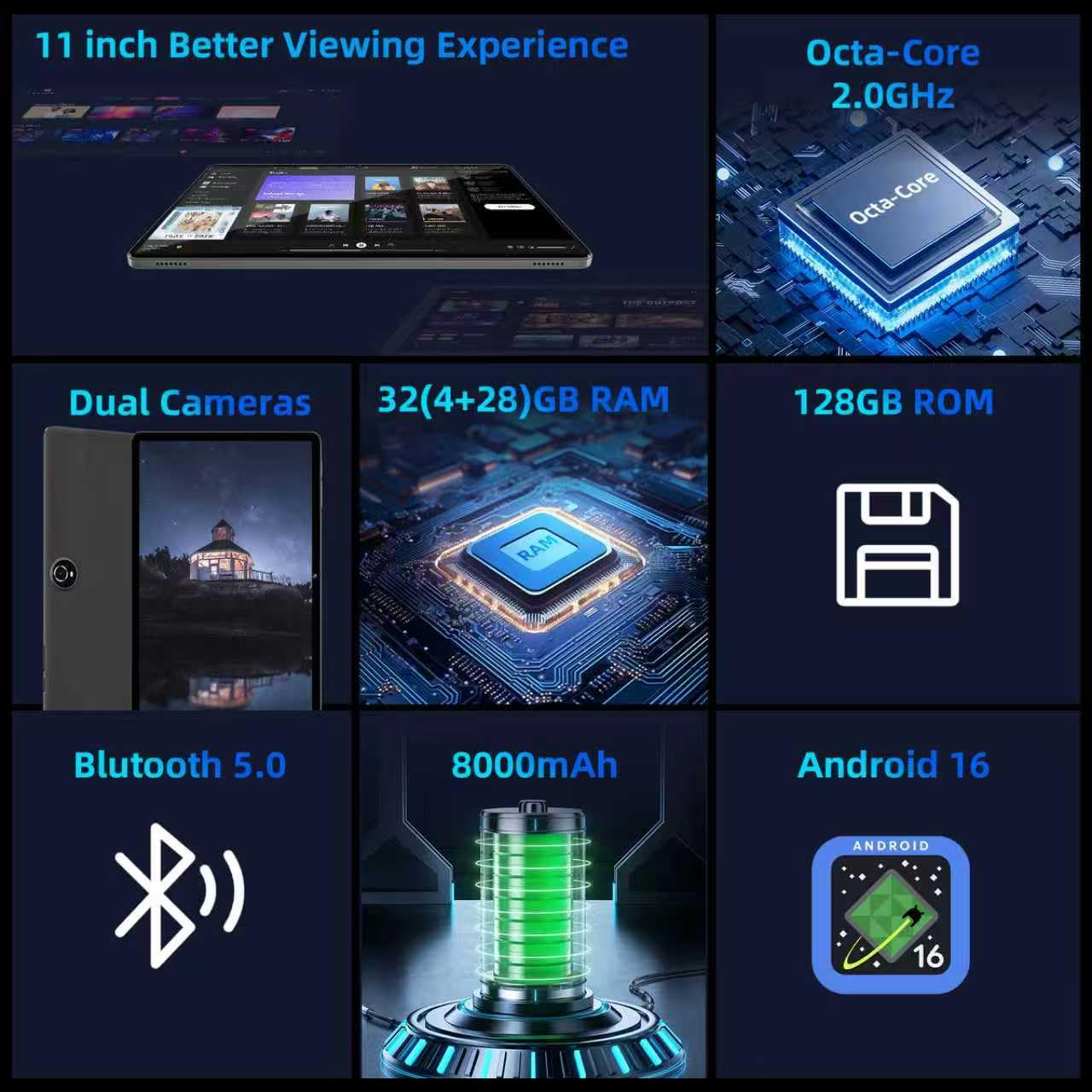 COLORROOM 2026 Android 16 Tablet 11