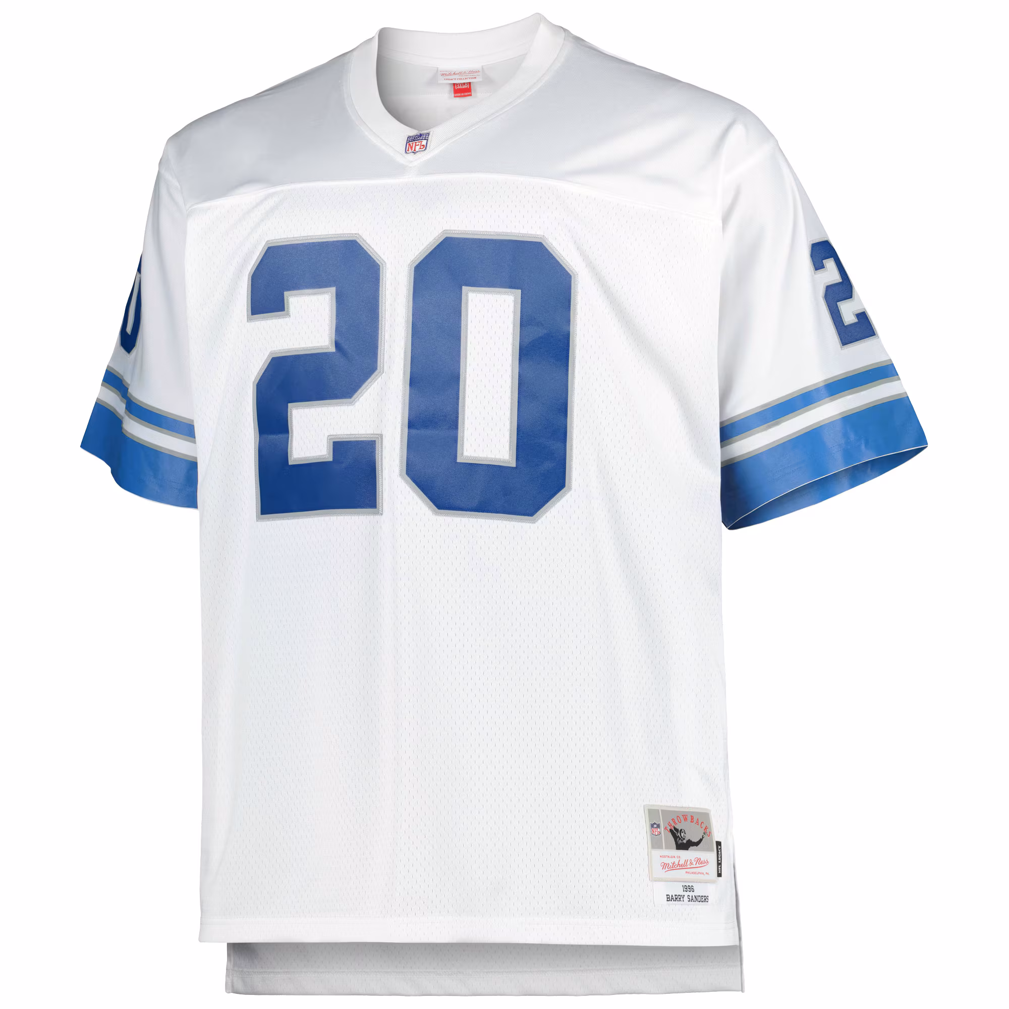 Barry Sanders Detroit Lions Mitchell & Ness Big & Tall 1996 Retired Player Replica Jersey - White