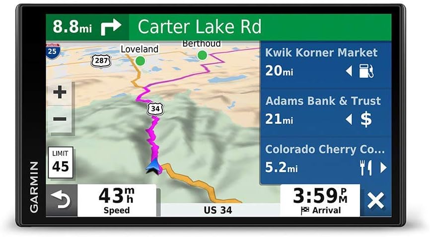Garmin DriveSmart 55 & Traffic: GPS Navigator with a 5.5” Display, Hands-Free Calling, Included Traffic alerts and Information to enrich Road Trips (Renewed)