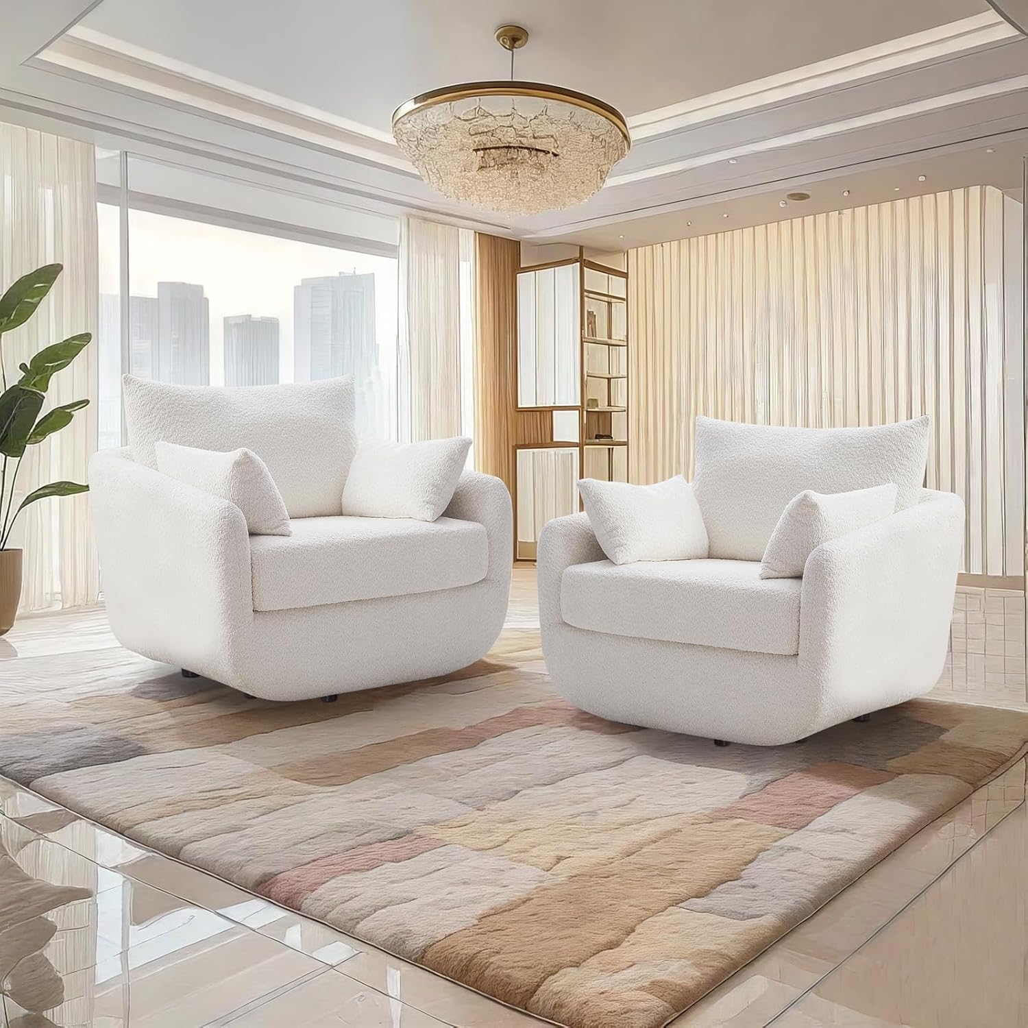 360° Swivel Accent Armchair Set of 2, 39.3