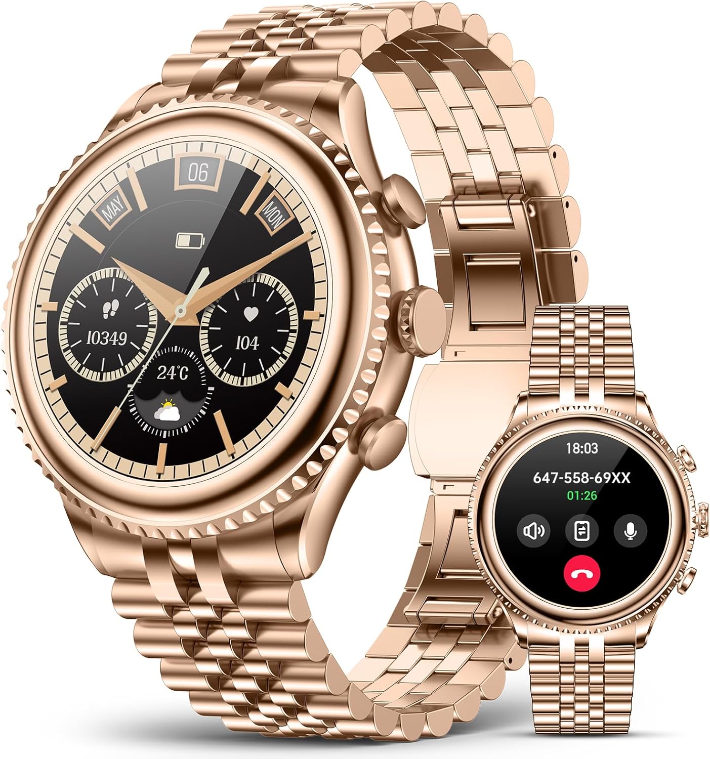 2026 Luxury Smart Watch for Men, Rotating Dial (Axe-Cut Bezel) Smartwatch, 1.32