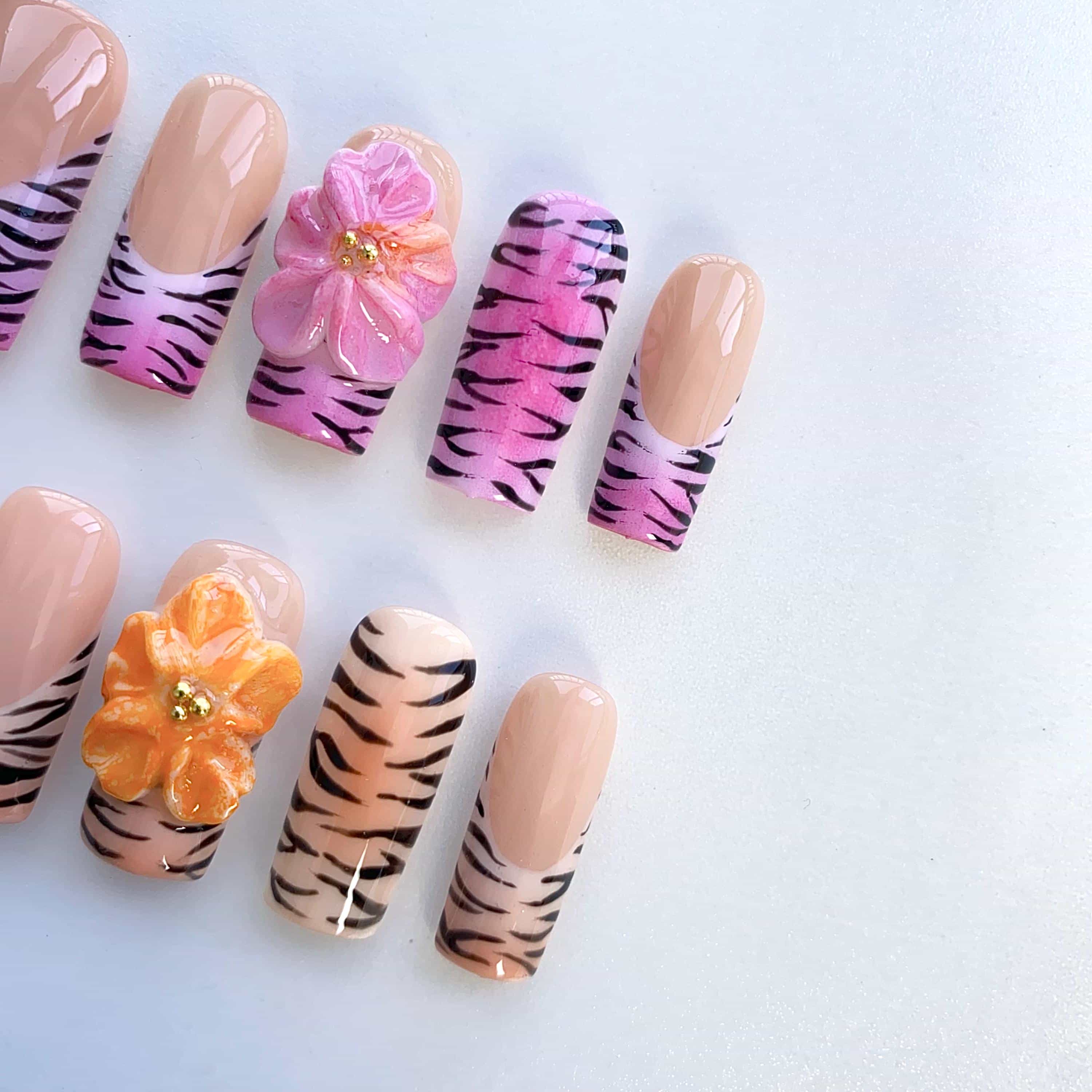 Leopard Garden Press On NailsLeopard Garden Press On Nails - SAYEGIRLS