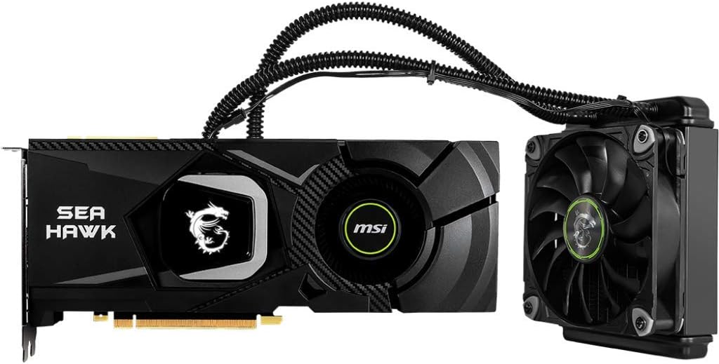 MSI GAMING GeForce RTX 2080 8GB GDRR6 256-bit HDMI/DP/USB Ray Tracing Turing Architecture Liquid Cooling Graphics Card (RTX 2080 SEA HAWK X), 1860 MHz