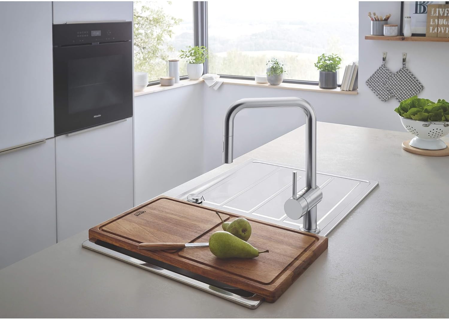 GROHE 32319DC3 Minta Pull-Down U Kitchen Faucet Supersteel (Stainless Steel)