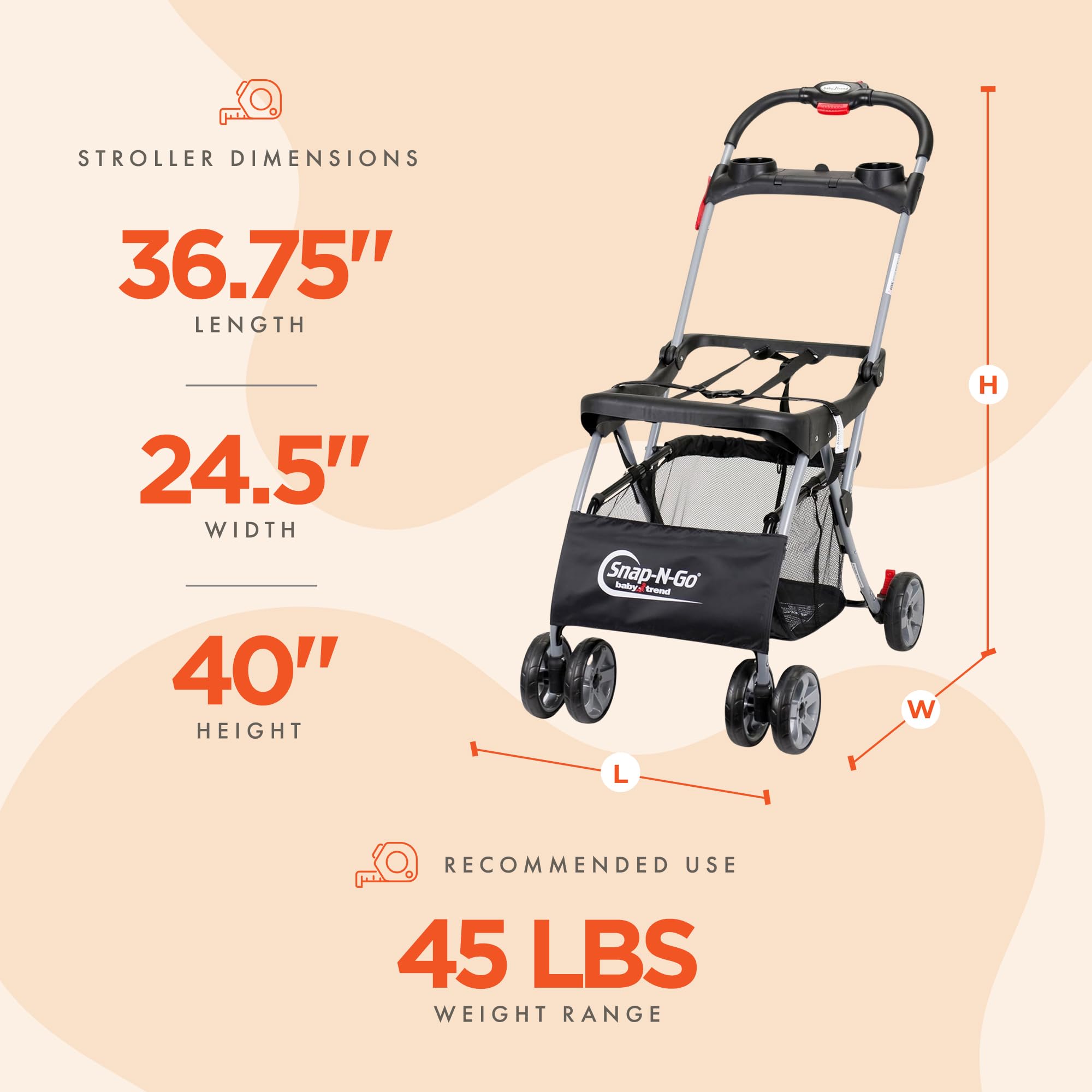 BABY TREND Snap N Go EX Lightweight Universal Infant Car Seat Carrier