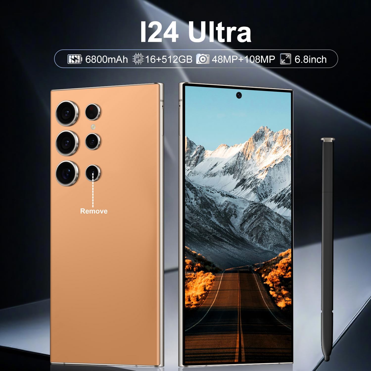 I24 Ultra Unlocked Phone,Built in Pen The Phone,Smartphone Battery 6800mAh 6.8
