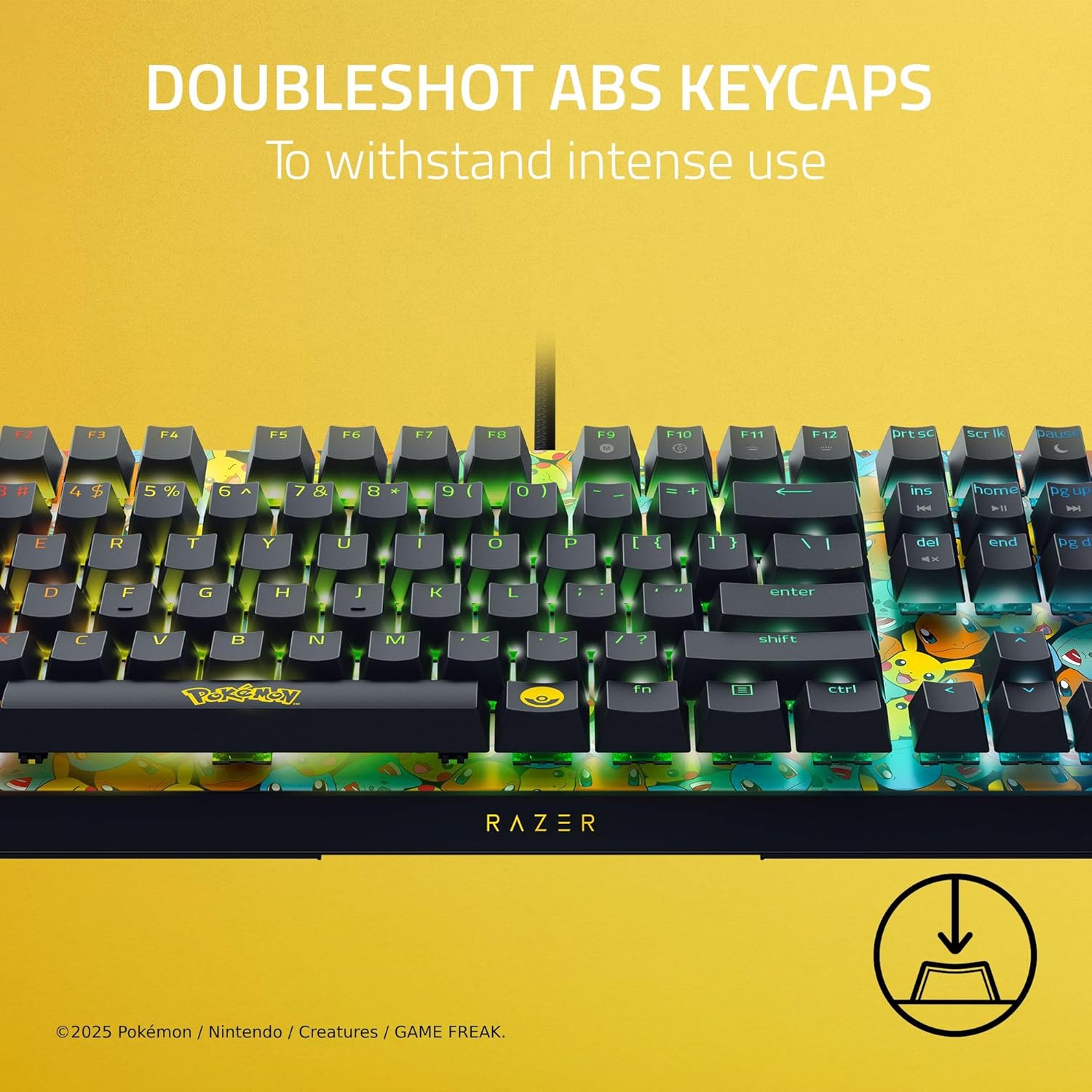 Razer BlackWidow V4 X Mechanical Gaming Keyboard: Green Switches Tactile & Clicky - 6 Macro Keys - Chroma RGB - Doubleshot ABS Keycaps - Sound Dampening & Stabilizers - Pokémon Edition