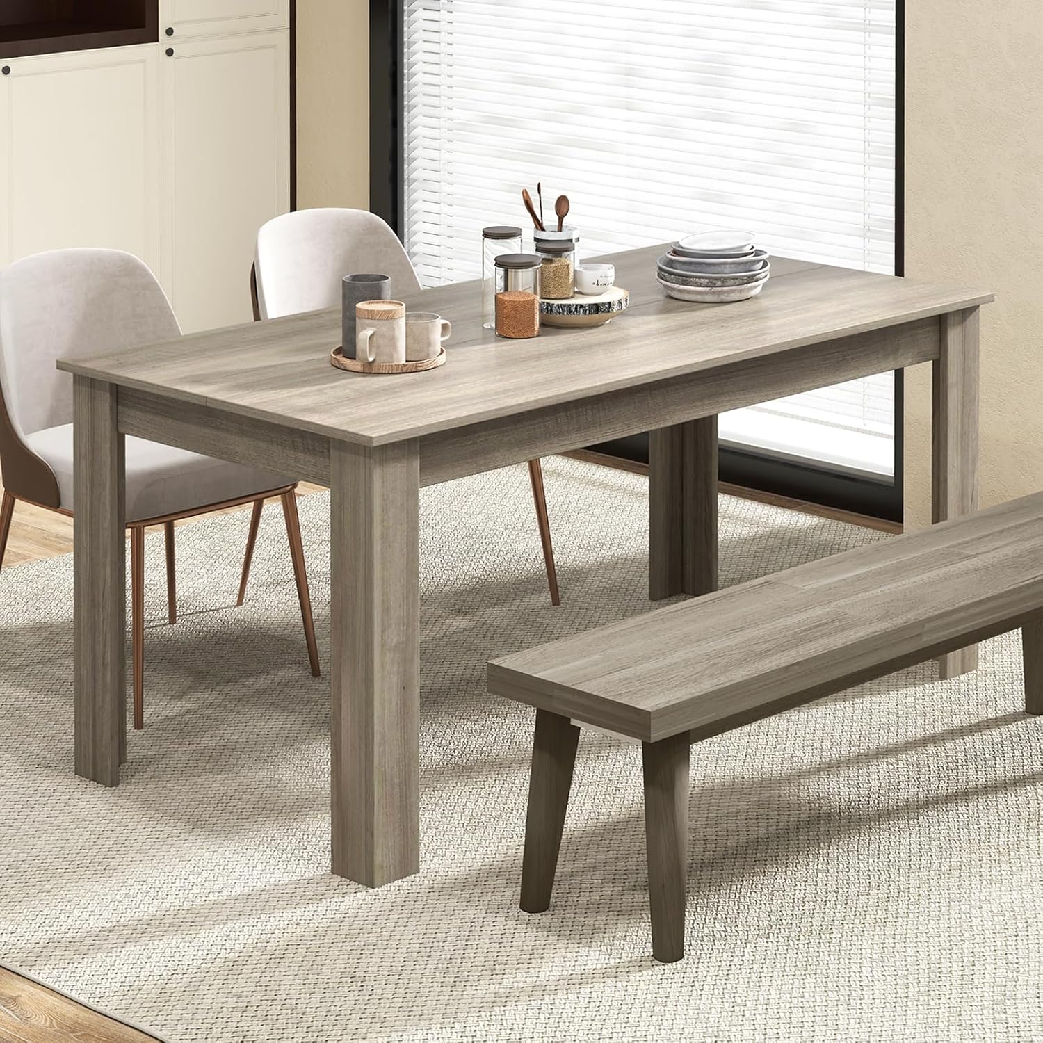Giantex Large Farmhouse Dining Table - 63