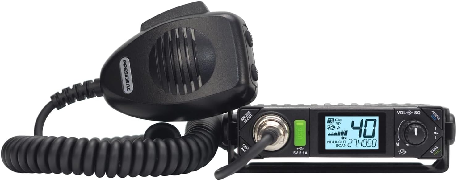President Bill III (Bill 3) FCC AM/FM Ultra-Compact with P Channels, NRC, Weather Channel CB Radio. (TXUS201)