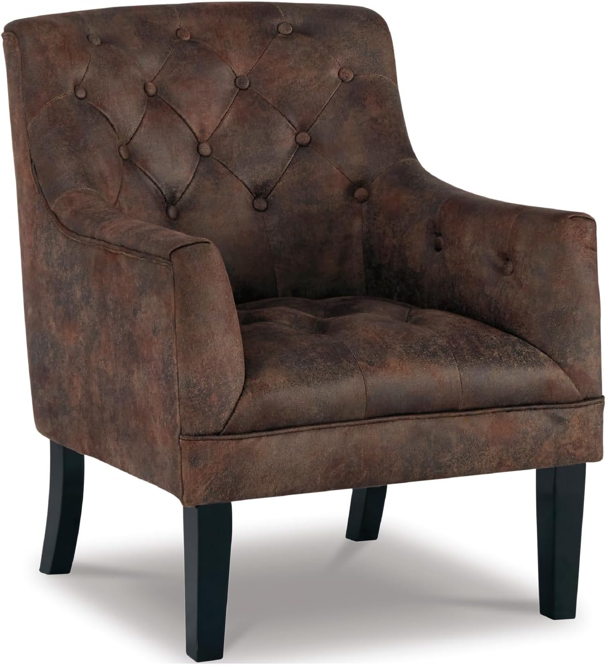 Signature Design by Ashley Drakelle Traditional Accent Chair with Diamond Button Tufting, Attached Cushions, Fabric Upholstery, 20.5