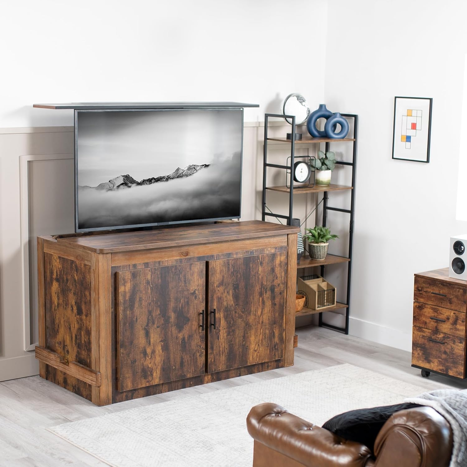 VIVO Motorized TV Stand for 32 to 65 inch Screens, Vertical Lift Television Stand with Remote Control, Compact TV Mount Bracket, MOUNT-E-UP65A