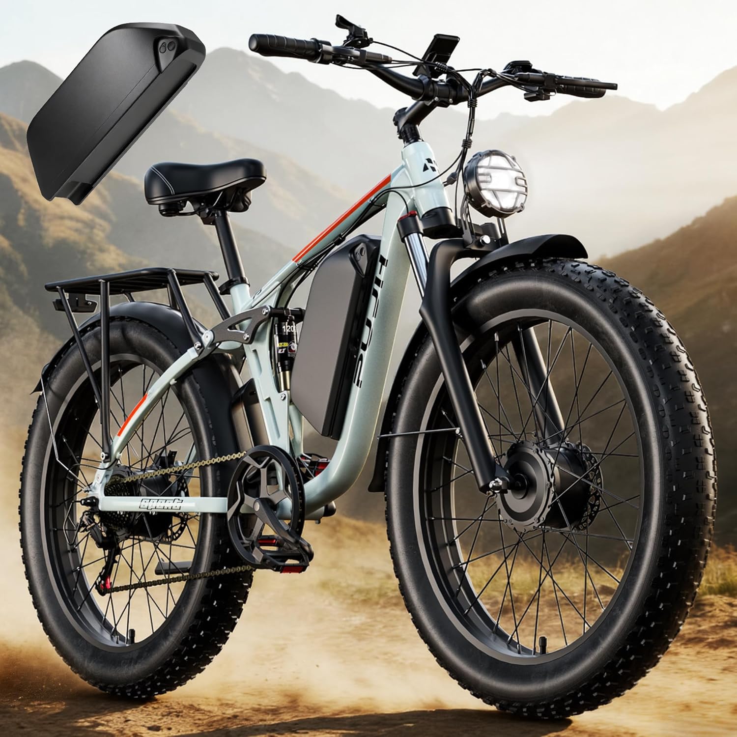 4000W Dual Motor Ebike with 52V 25Ah Removable Battery for Adults,Max Speed 38MPH Up to 100 Miles,24