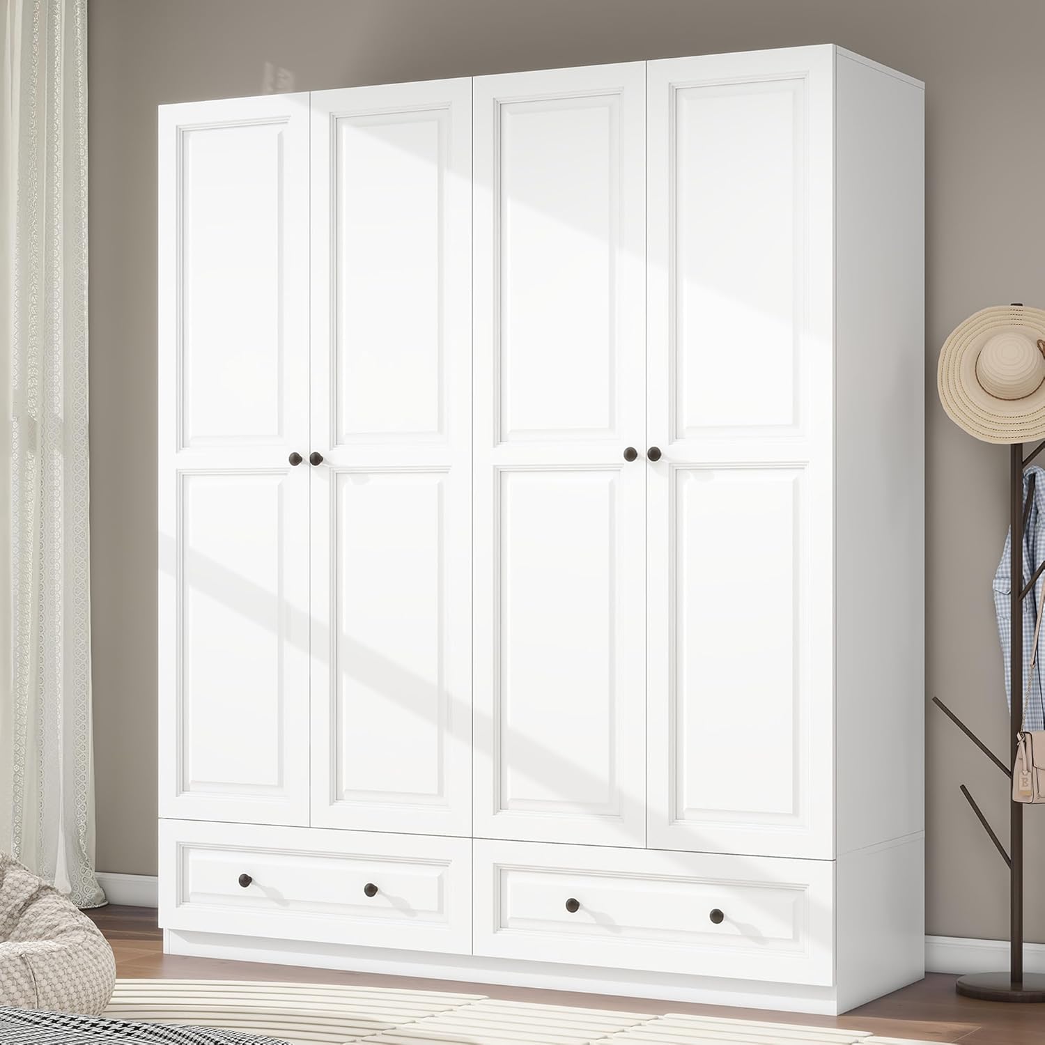 Armoire Wardrobe Closet with Drawers: 63