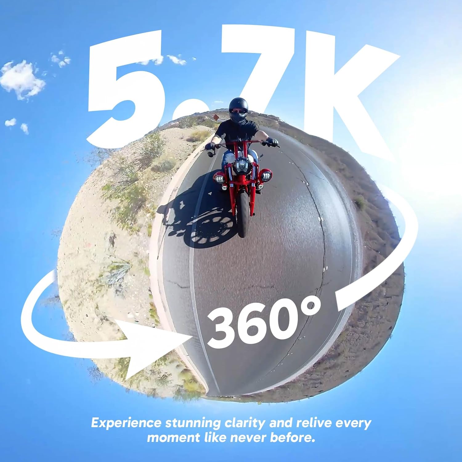 AKASO 360 Weatherproof 360 Action Camera - 5.7K 360 Video with 1/2