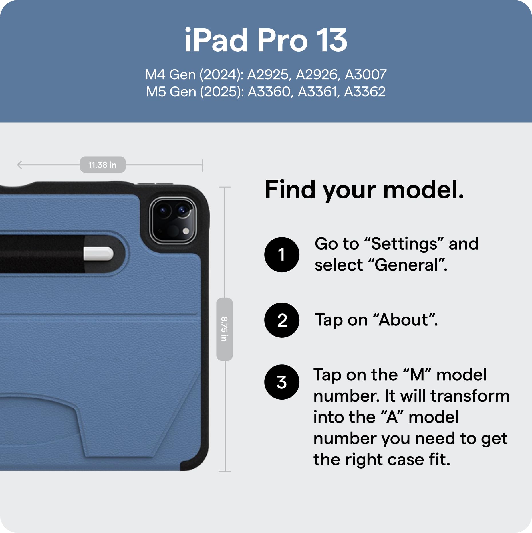 ZUGU CASE iPad Pro 13 Slim Protective Cover with Pencil Holder