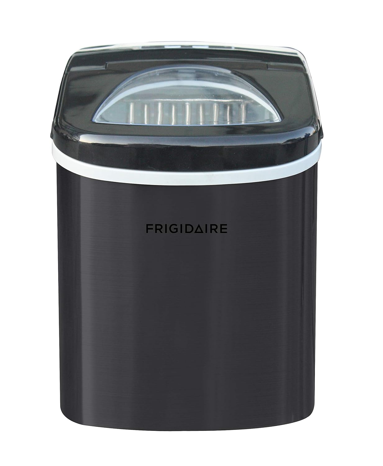 Frigidaire Countertop Portable, 26 lb per Day Bullet Ice Maker Machine (Black Stainless Steel)