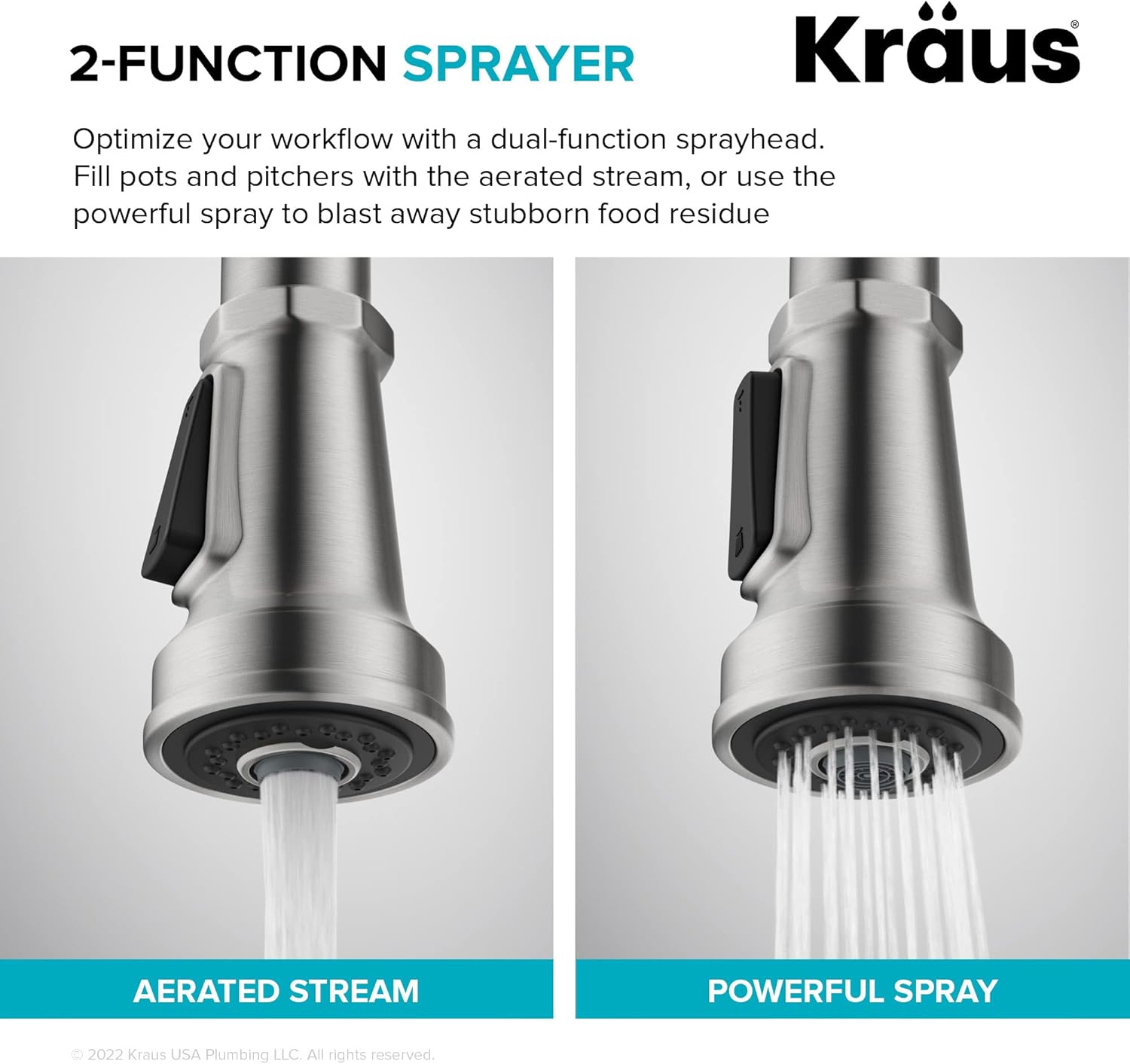 KRAUS Allyn Industrial Pull-Down Single Handle Kitchen Faucet in Spot-Free Black Stainless Steel, KPF-4102SFSB