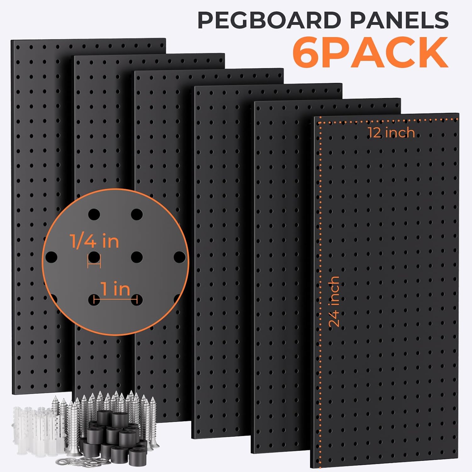 INCLY 48x36 Inch Metal Peg Board Kit with 1/4