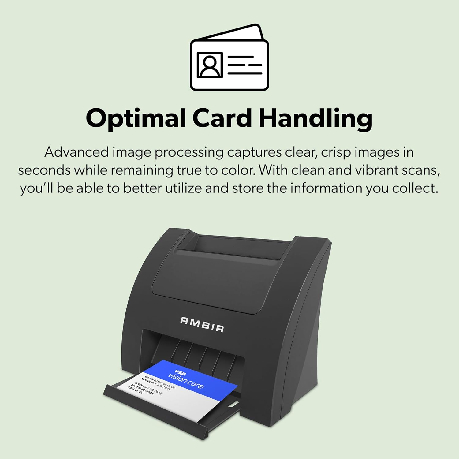 Ambir Card Scanner PS670ST-AS High Speed Single Sided Vertical USB Powered Card Scanner for Windows PC and MAC