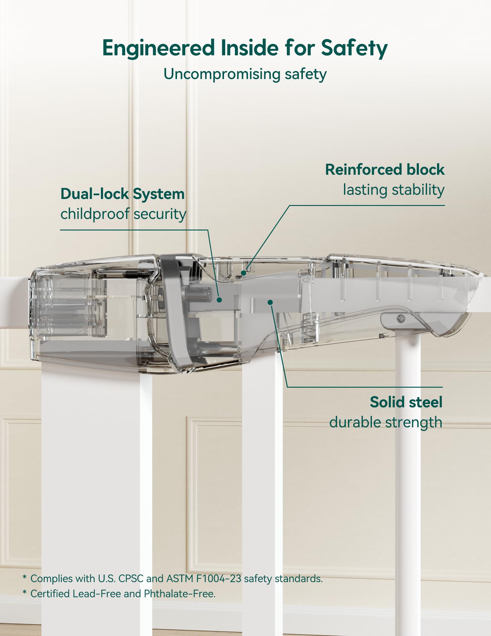 BABELIO Extra Wide Baby/Dog Gate, Metal Pressure Mounted