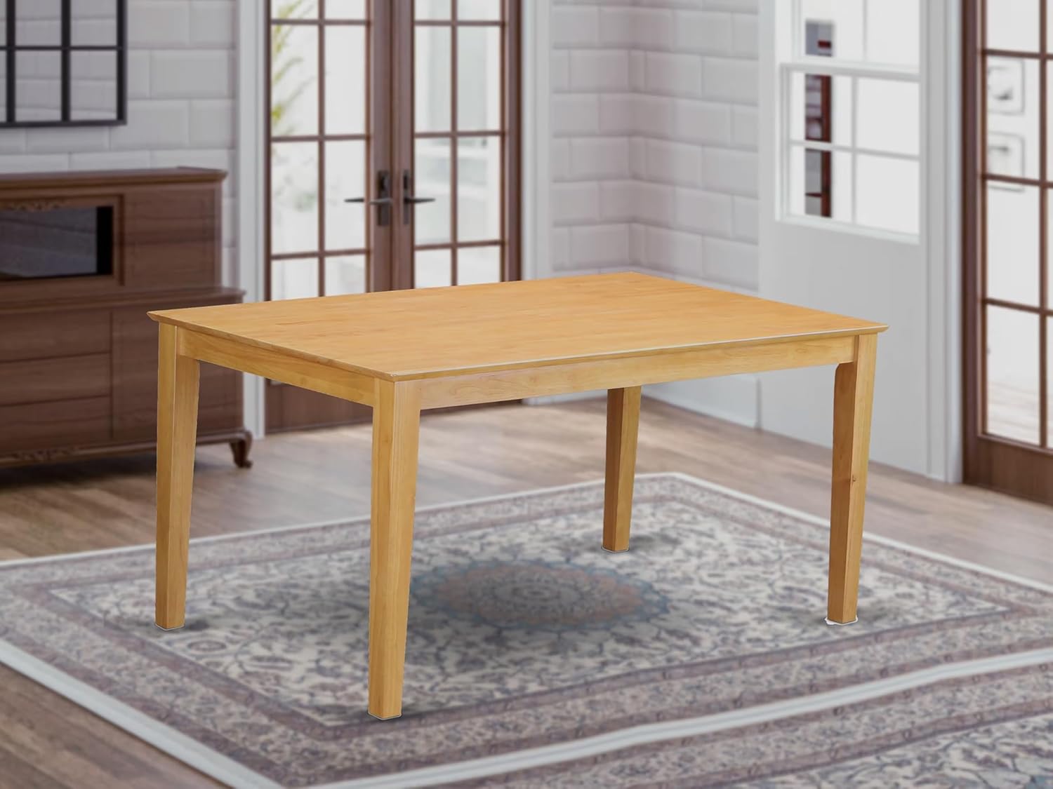 East West Furniture CAT-OAK-S Capri Kitchen Table - a Rectangle Dining Table Top with Sturdy Legs, 36x60 Inch, OAK