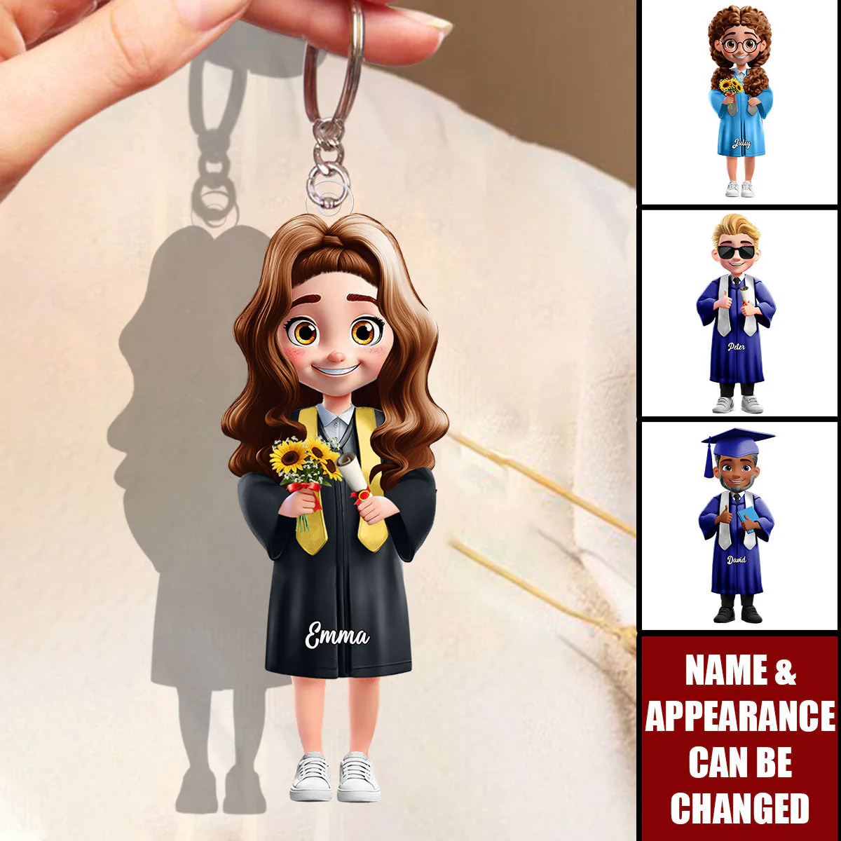 Graduation A Sweet Ending To A New Beginning - Personalized Acrylic keychain