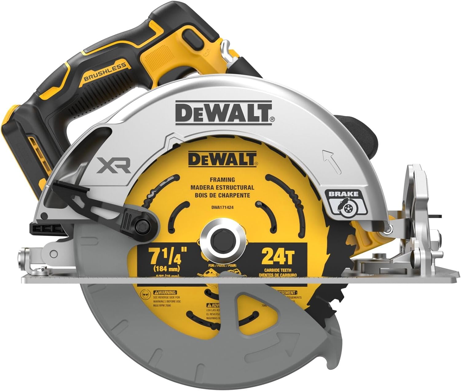 DEWALT 20V MAX XR Brushless Cordless 7-1/4 in. Circular Saw, Tool Only (DCS590B)