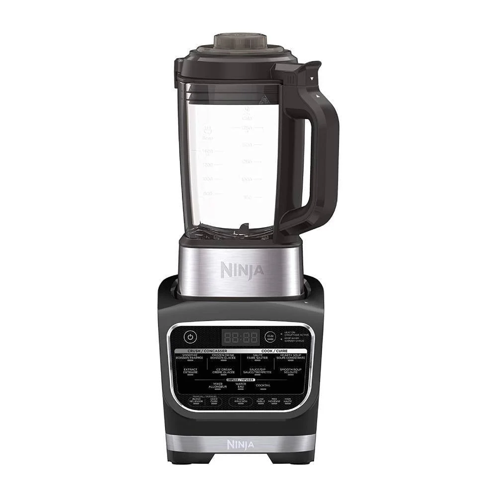 Ninja Foodi Cold & Hot Blender With 1400 Peak Watts Nonstick Glass Pitcher (HB152), 64 oz, Black