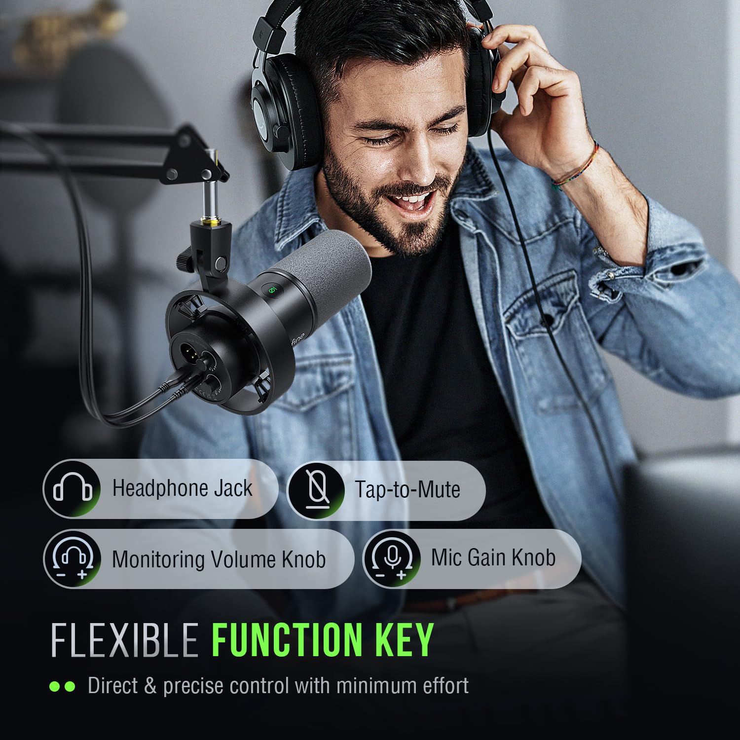 FIFINE K688 USB/XLR Dynamic Podcast Microphone Kit