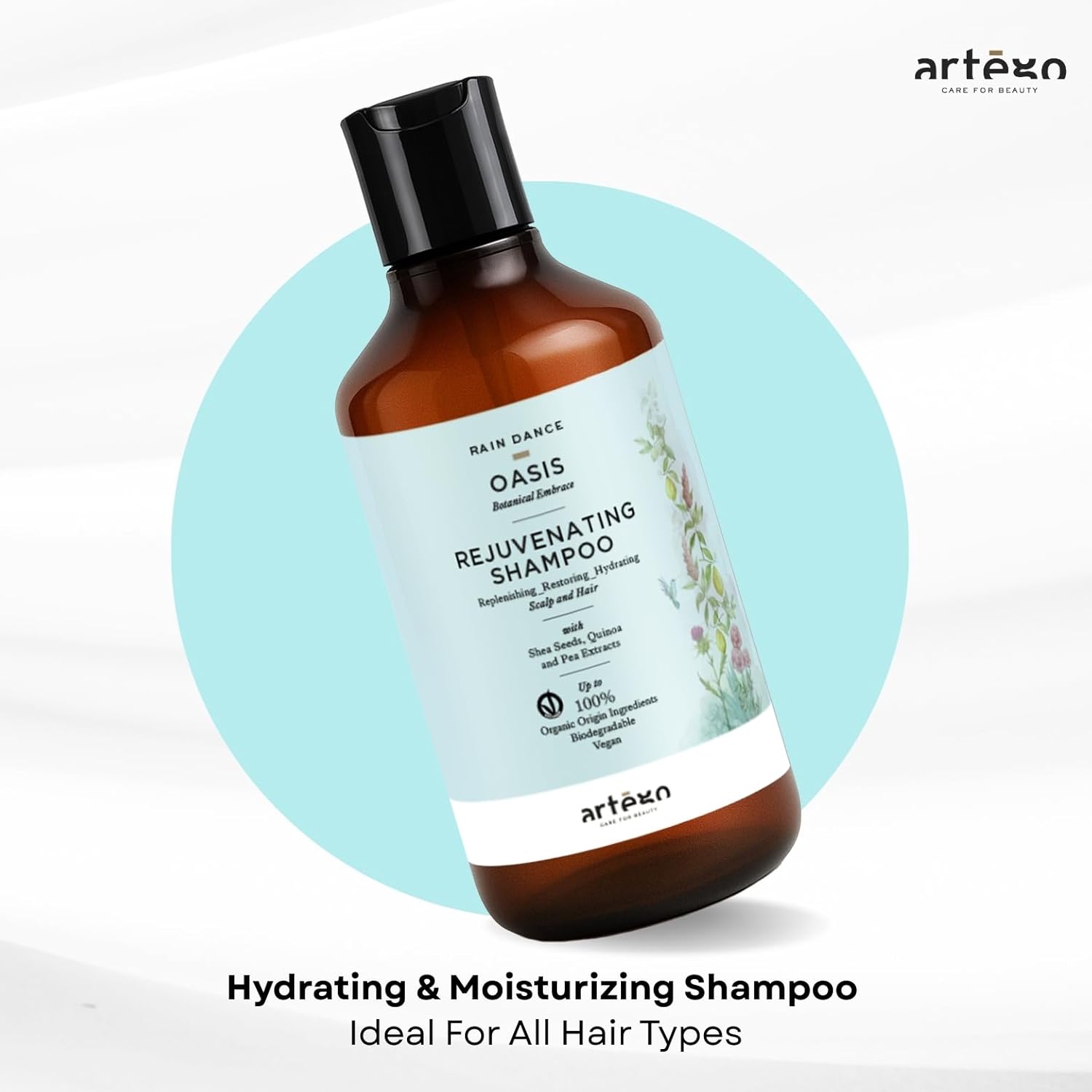 Artègo Rain Dance Oasis Rejuvenating Shampoo (10.2 oz) – Invigorating Hydrating Shampoo for Dehydrated, Dull, Fragile Hair & Scalp