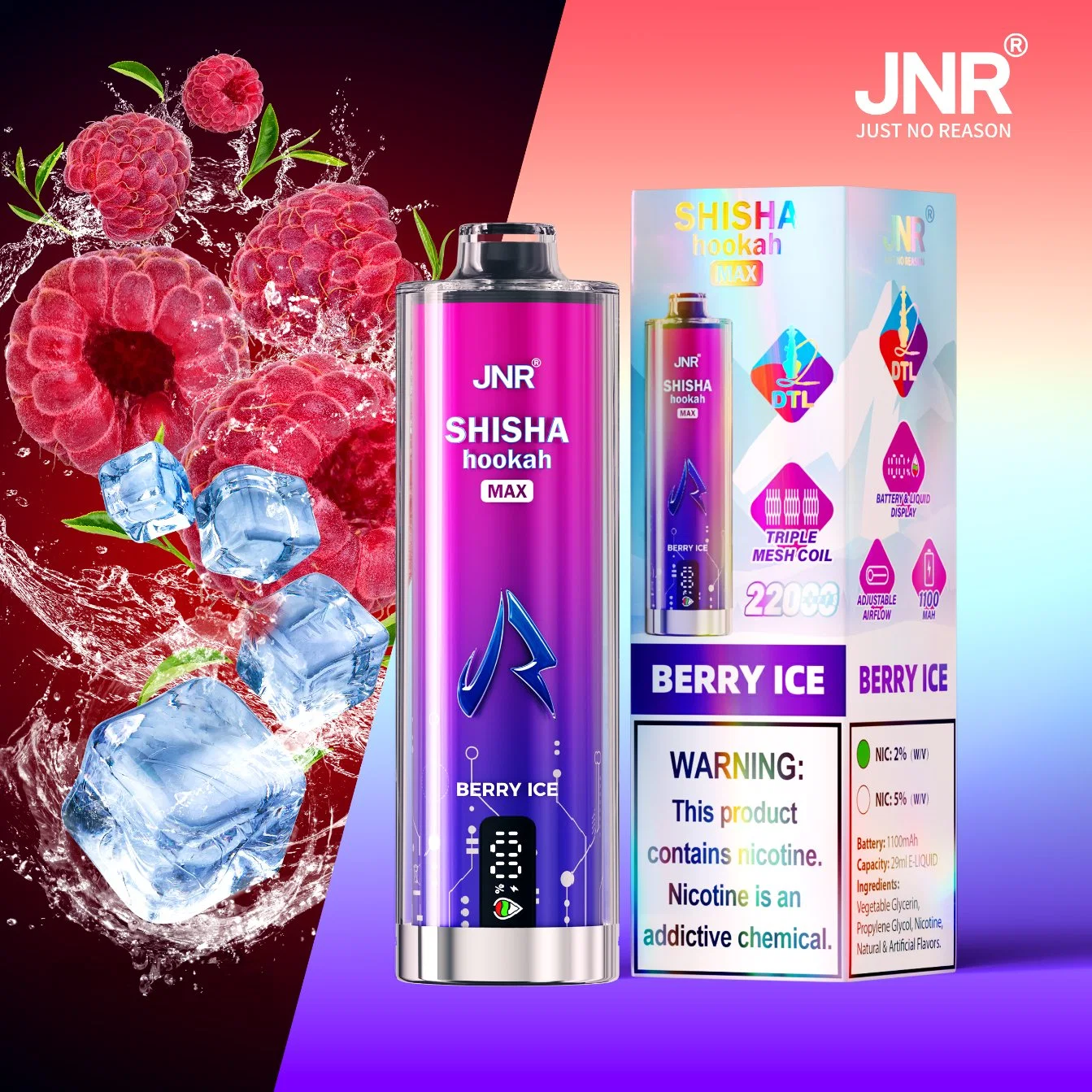 JNR Shisha 22000 Puffs 22K Disposable Vape Hookah Vape