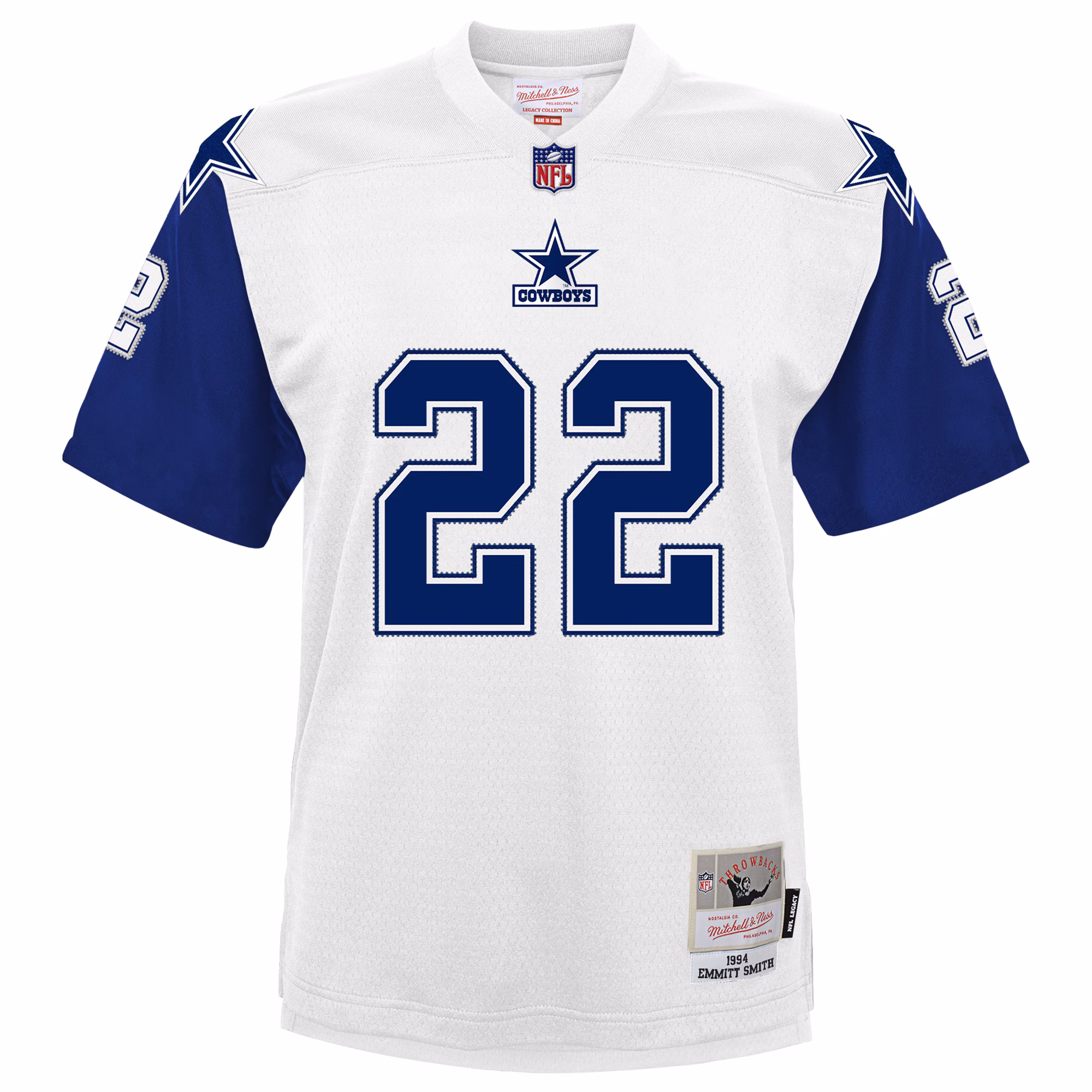 Emmitt Smith Dallas Cowboys Mitchell & Ness Youth 1994 Alternate Legacy Jersey - White