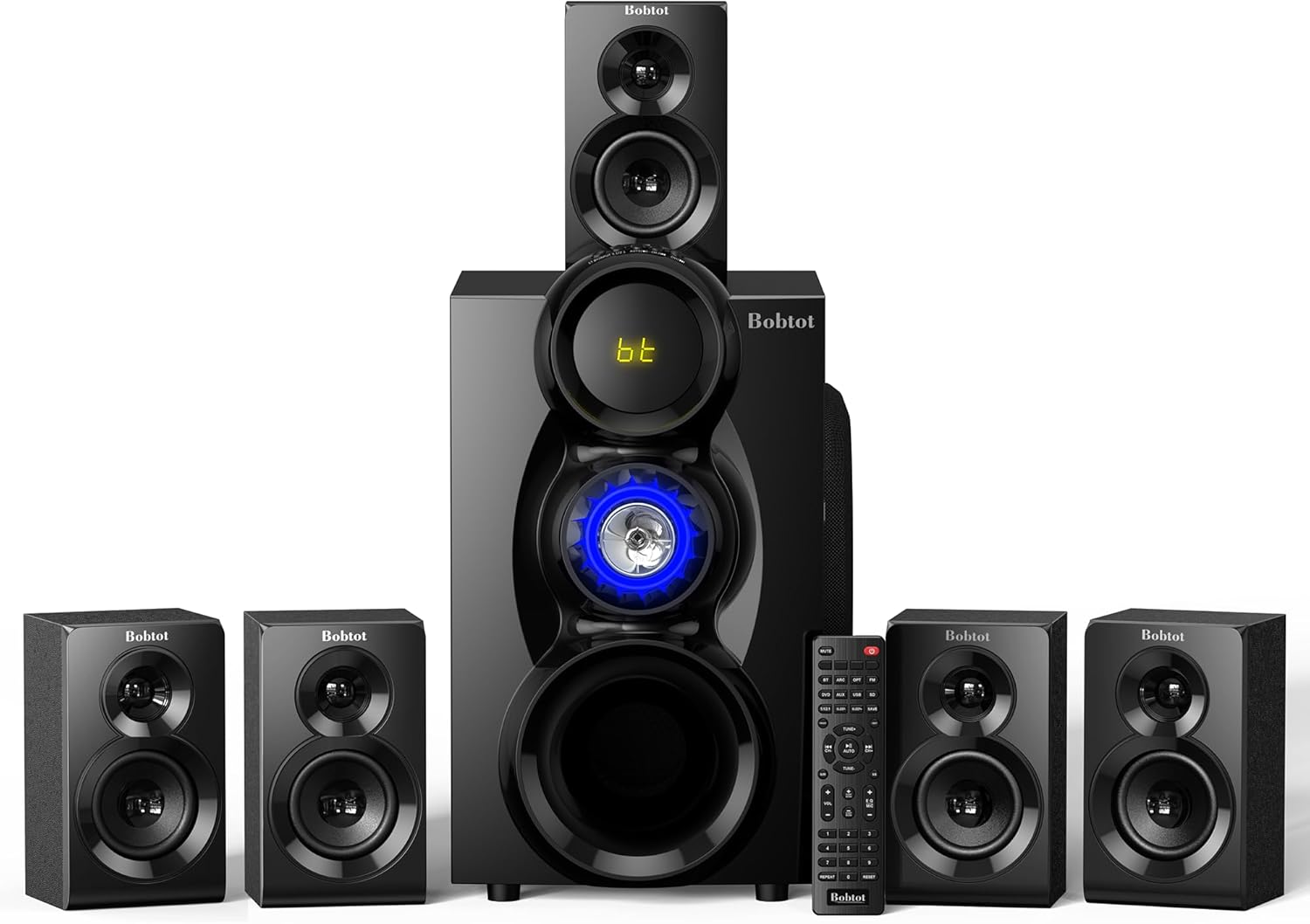 Bobtot Wireless Surround Sound System Home Theater System, 1000W Surround Speakers 8