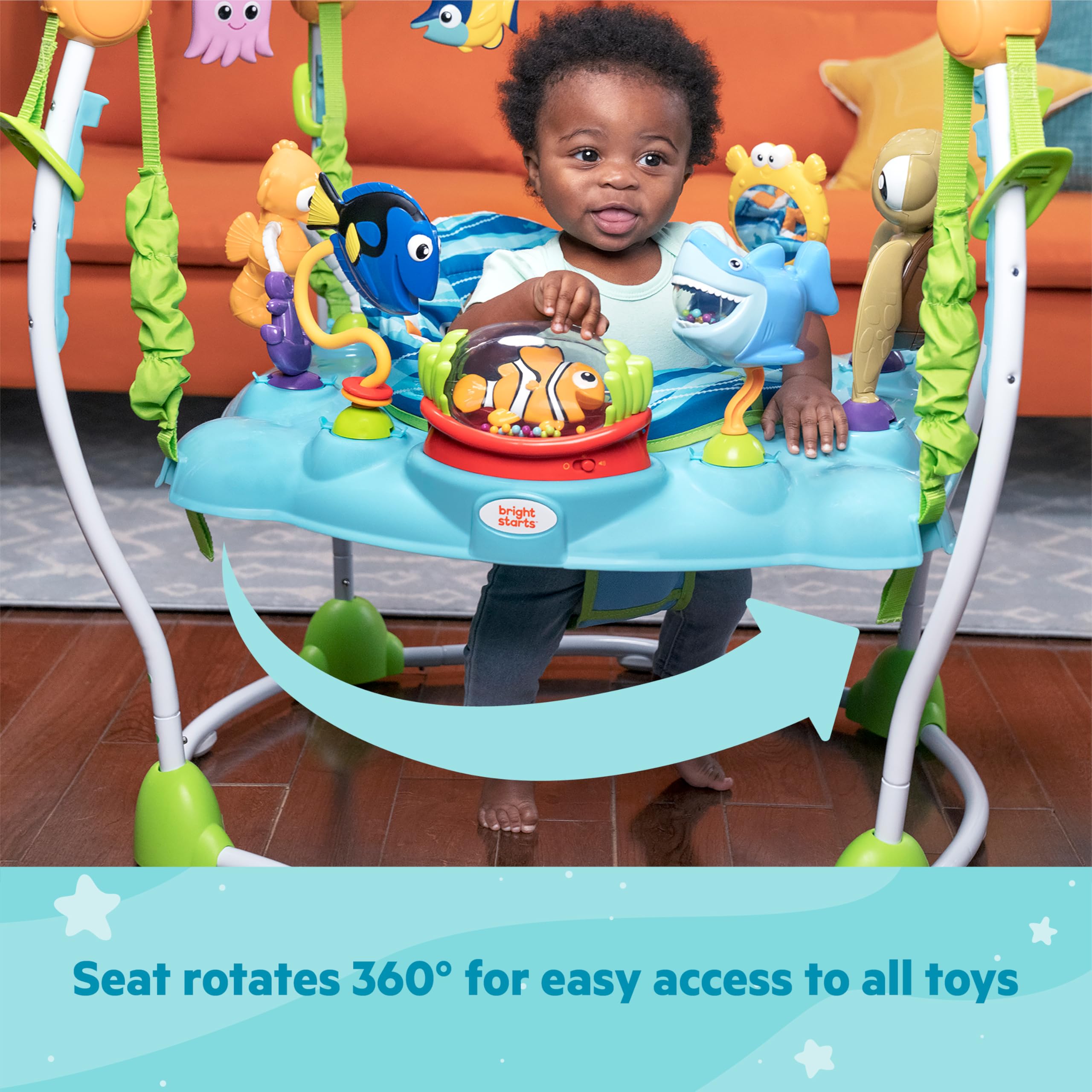 BRIGHT STARTS Finding Nemo Baby Activity Center Jumper with Toys