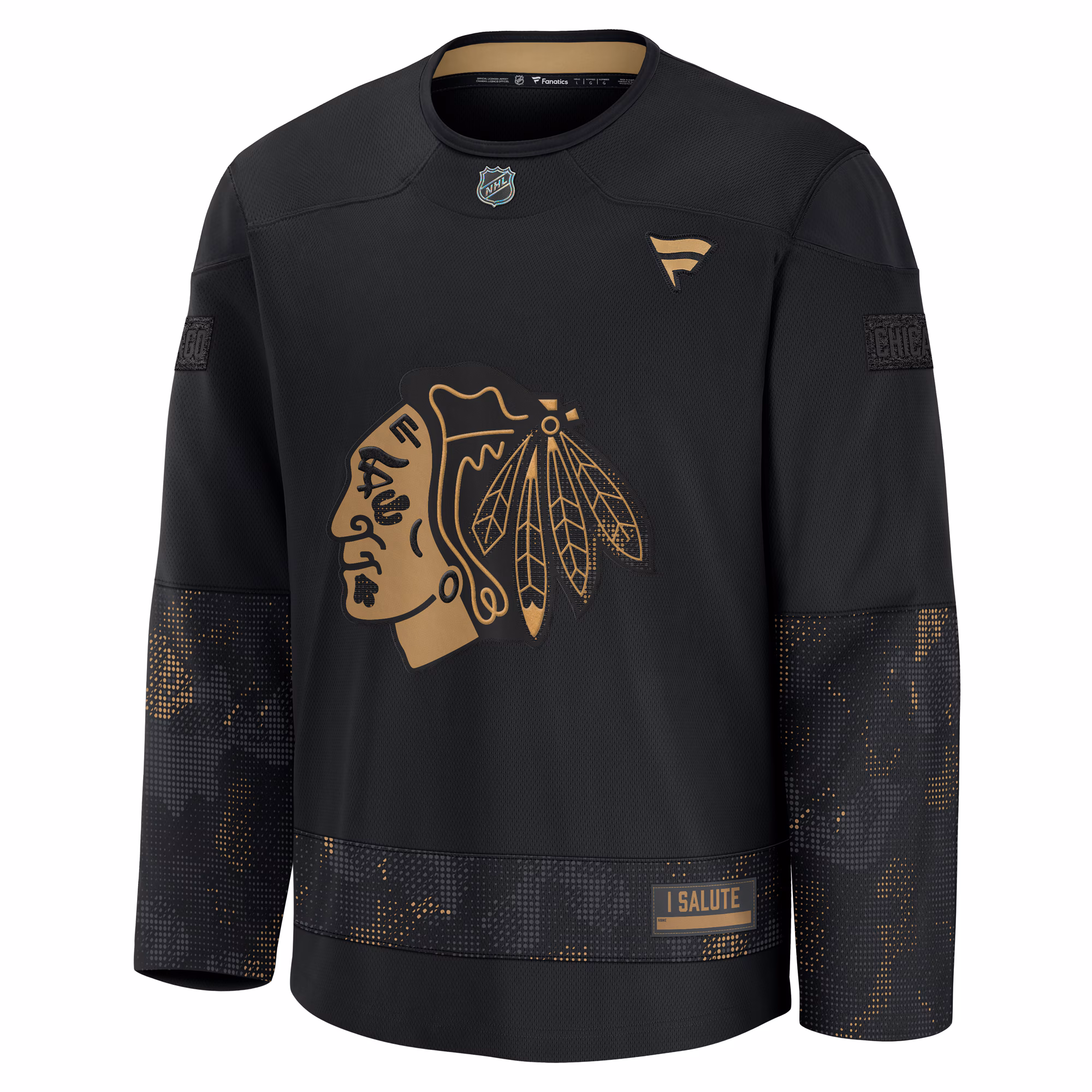 Chicago Blackhawks Fanatics 2024 Military Appreciation Practice Jersey - Black