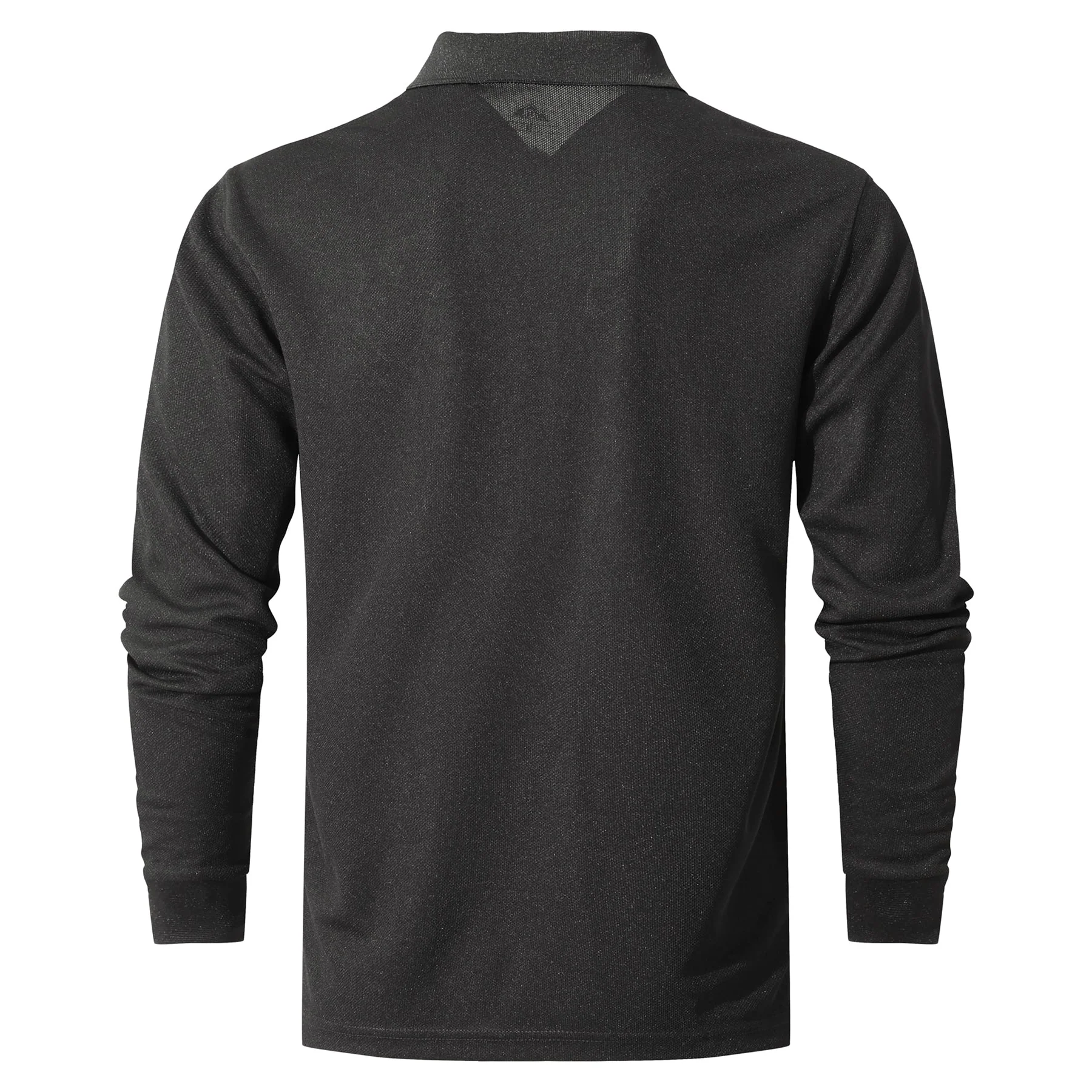 Men's Black Long Sleeve Polo