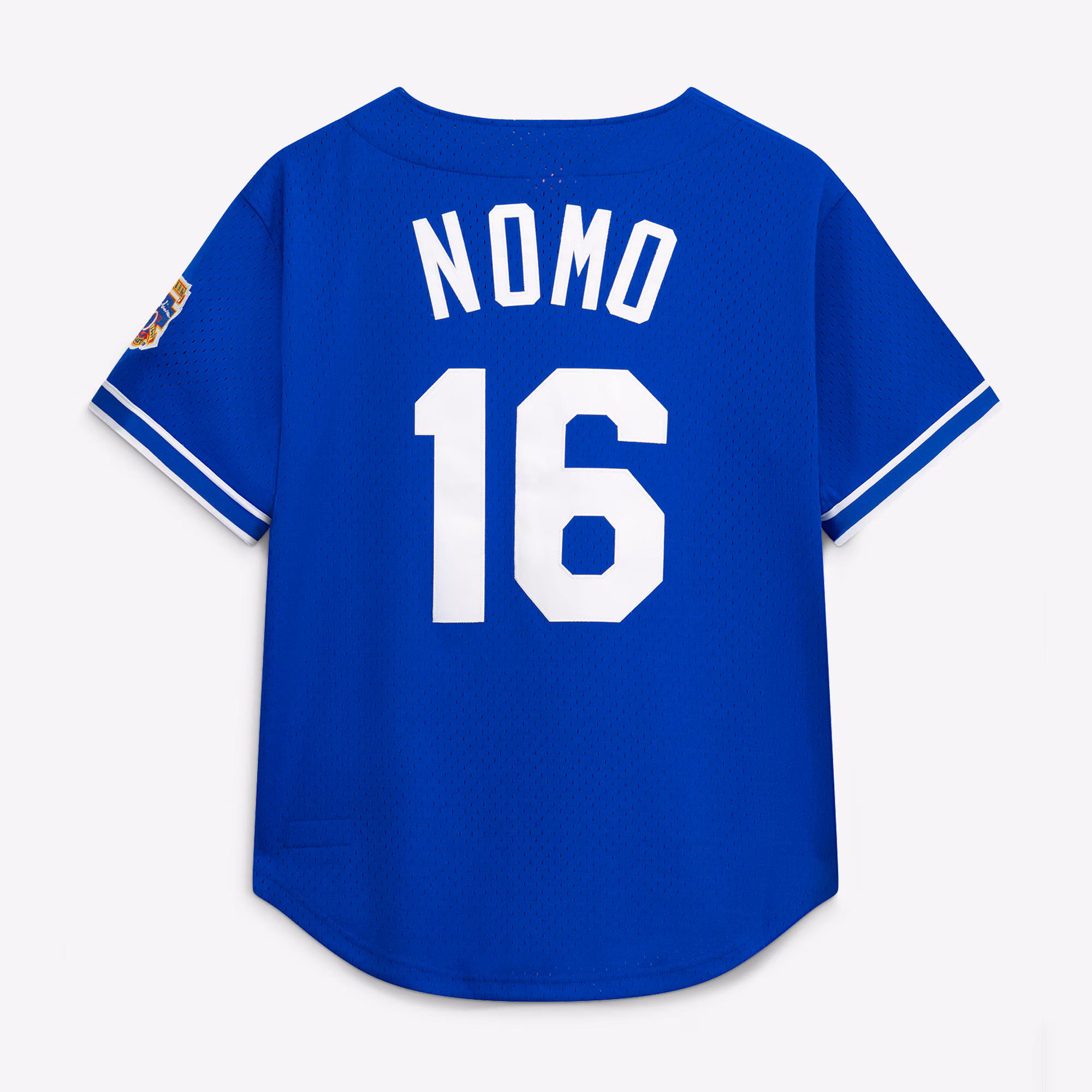 Hideo Nomo Los Angeles Dodgers Mitchell & Ness Cooperstown Collection Mesh Batting Practice Button-Up Jersey - Royal