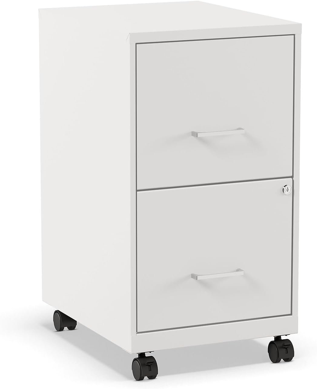 Staples 2-Drawer Vertical File Cabinet, Letter Size Documents, Lockable & Mobile, 18.9
