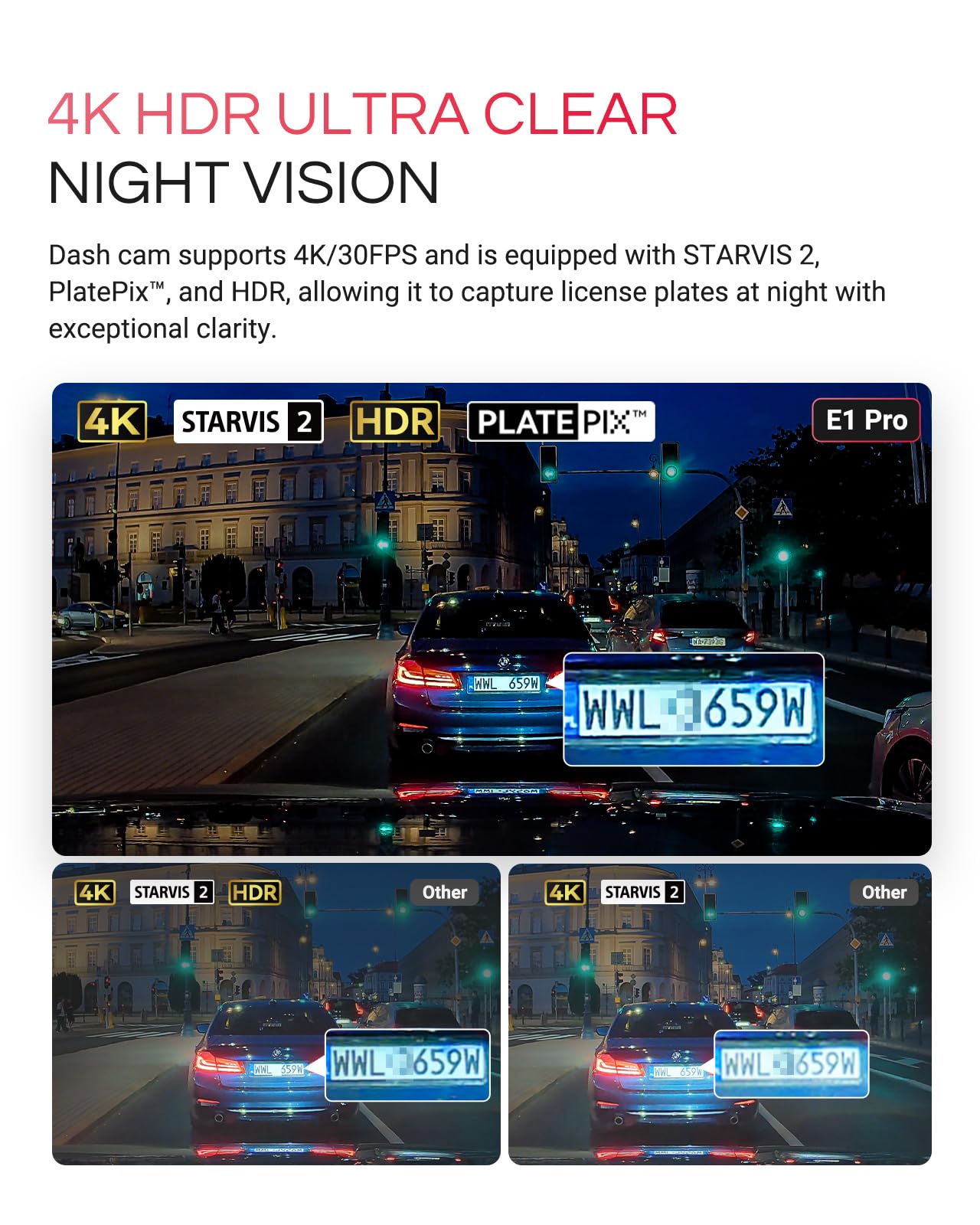 VANTRUE E1 Pro 4K Mini Dash Cam with GPS & Night Vision