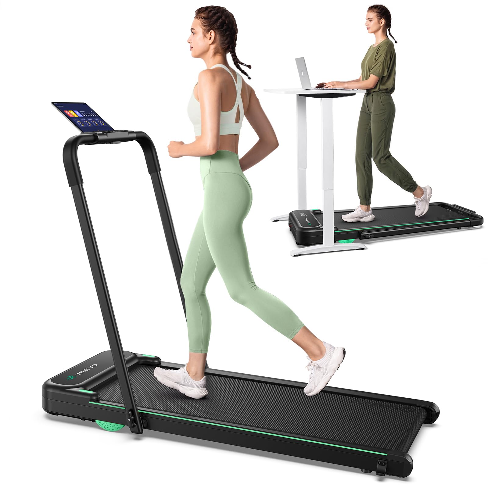 UREVO Strol 2E Smart 2-in-1 Folding Treadmill Compact