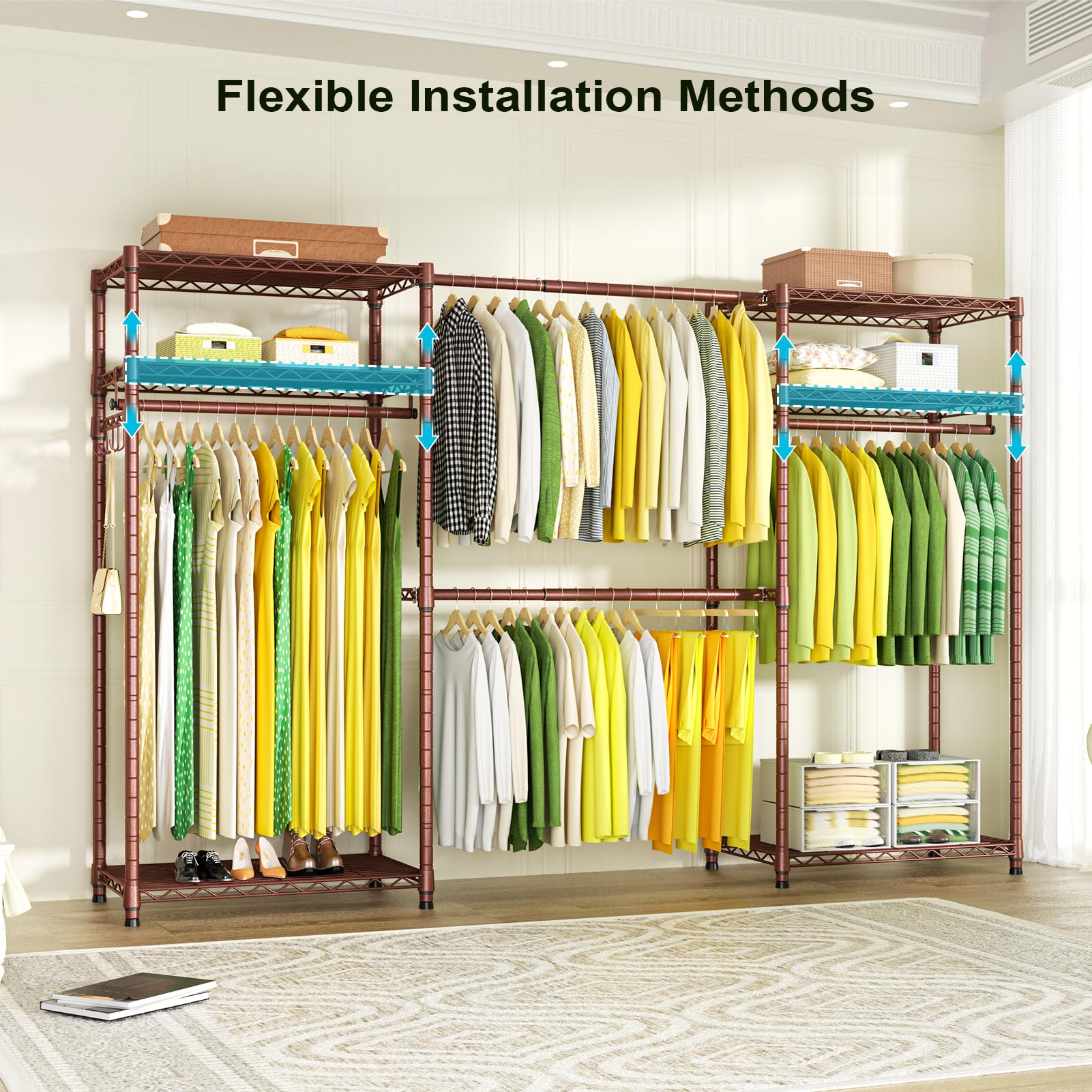 ULIF E1 Heavy Duty Adjustable Closet Garment Rack