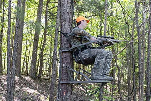 Summit Viper SD Climbing Treestand – Lightweight Aluminum, Foam Padded Seat, 300 lbs Capacity, Includes Safety Harness