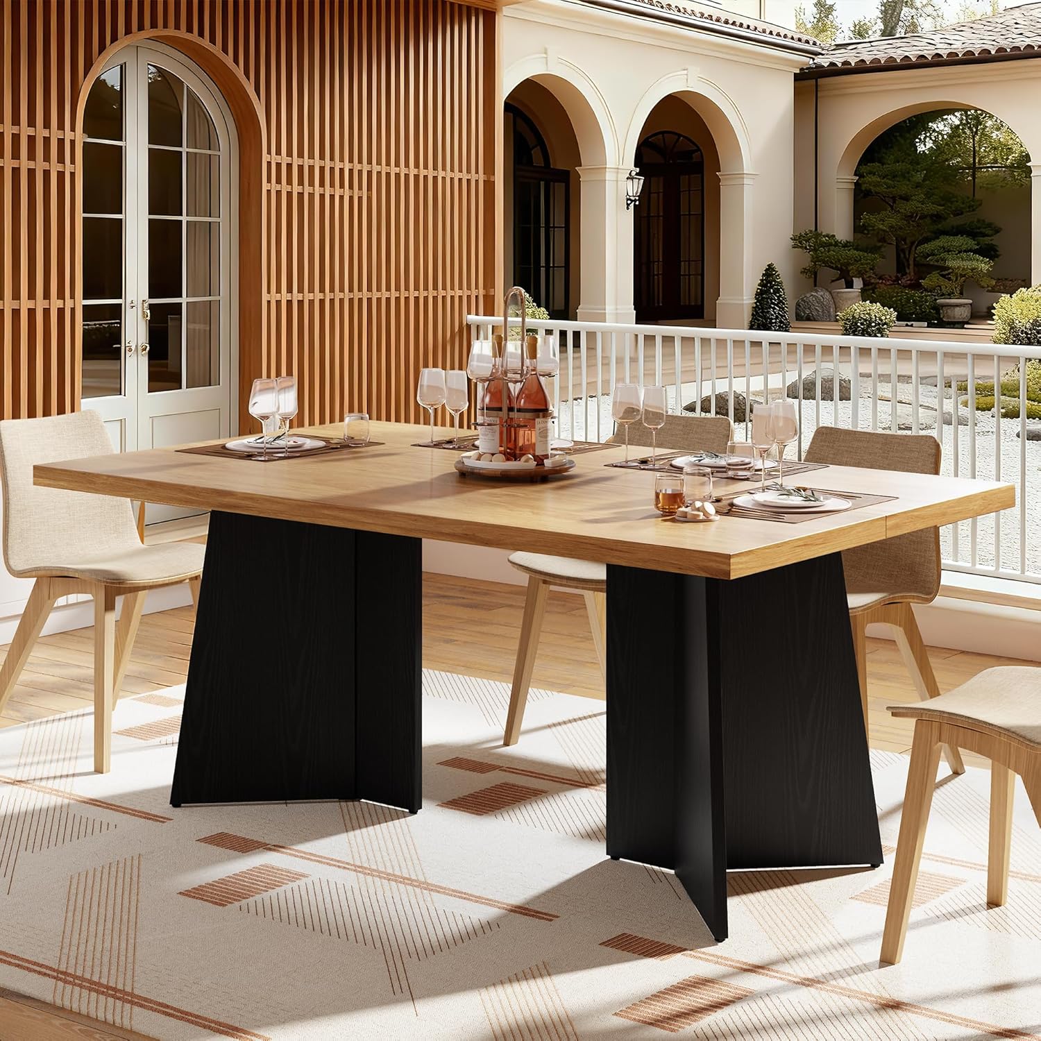 GarveeHome Dining Table for 6-8 People - 63