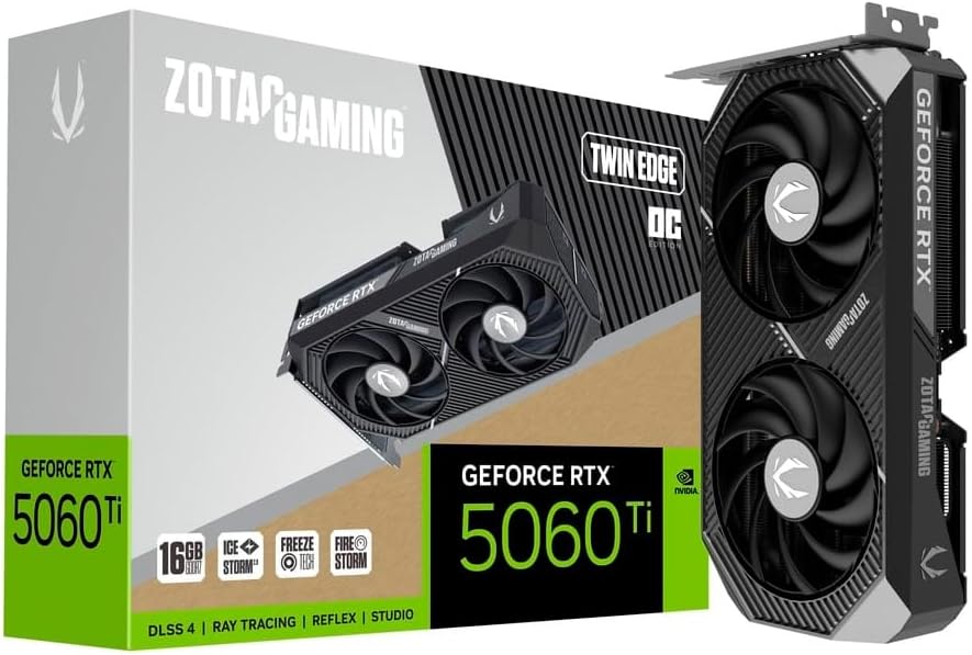ZOTAC Gaming Geforce RTX 5060 Ti Twin Edge Oc Nvidia 16 Gb, W129163509 (Twin Edge Oc Nvidia 16 Gb Gddr7)
