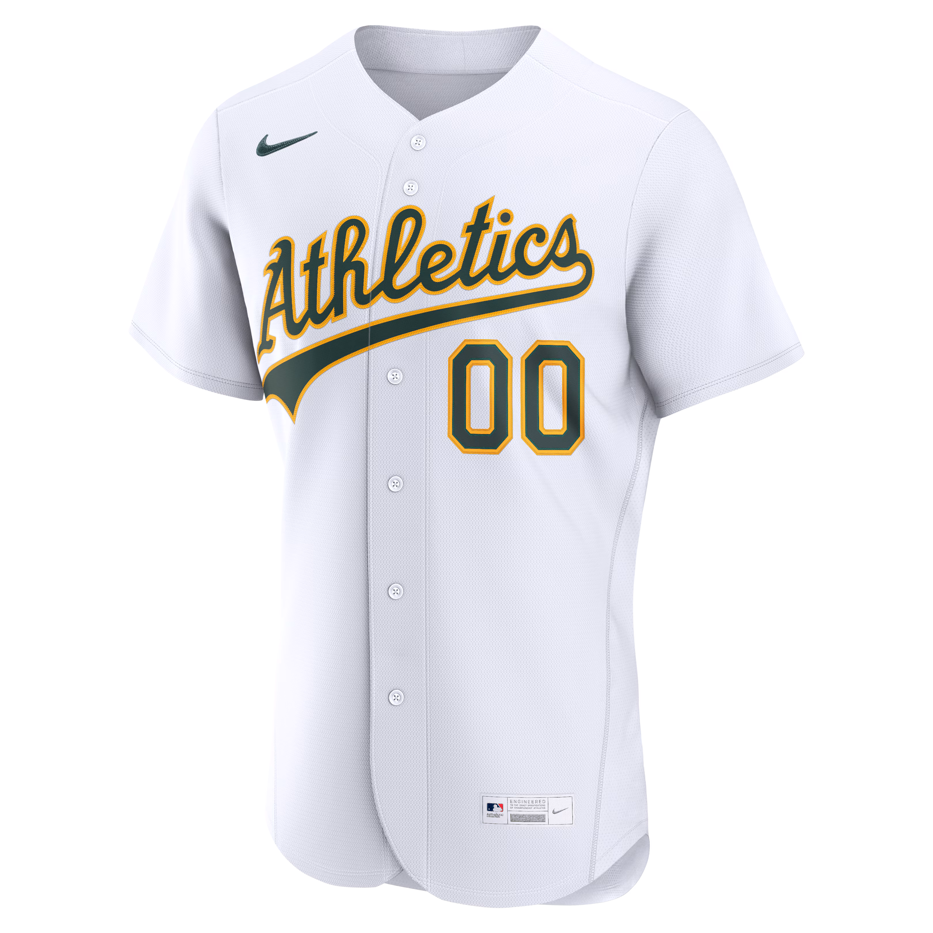 Athletics Nike Home Authentic Custom Jersey - White