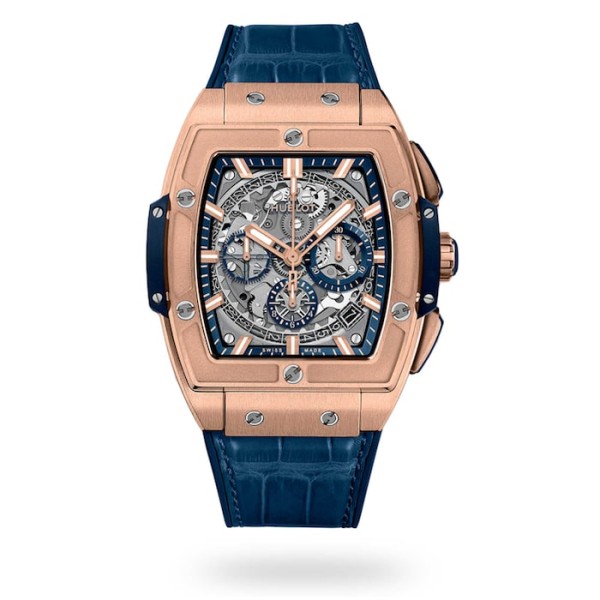 Spirit Of Big Bang Men Automatic Blue Alligator Watch 641.OX.7180.LR