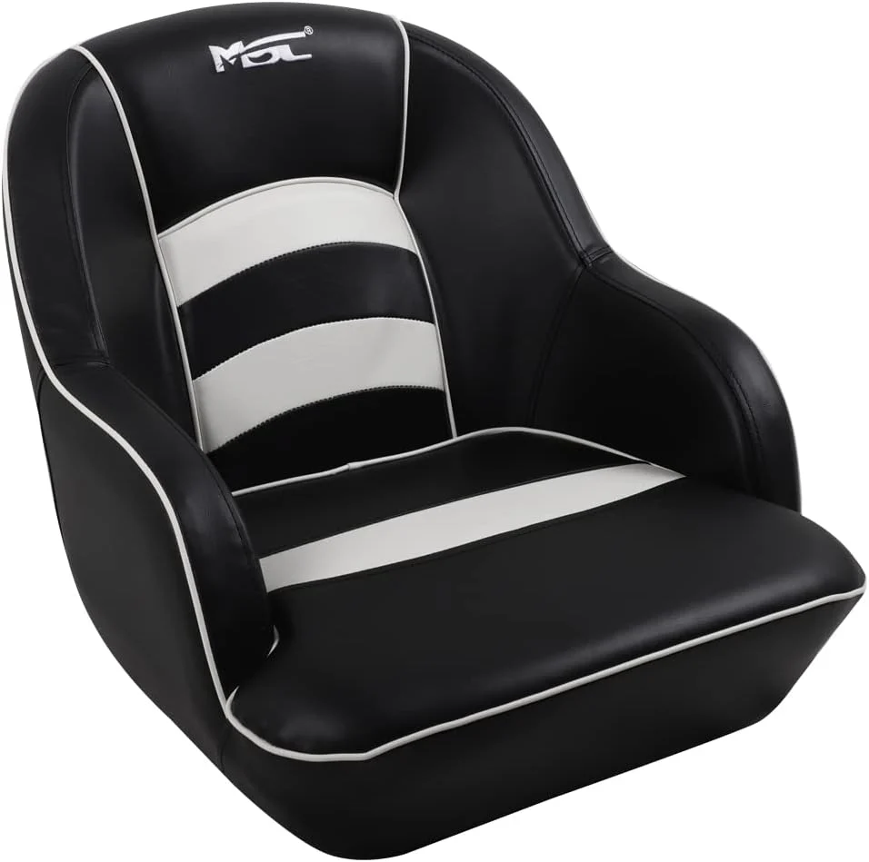Bucket Pontoon Boat Seat (White/Blue)