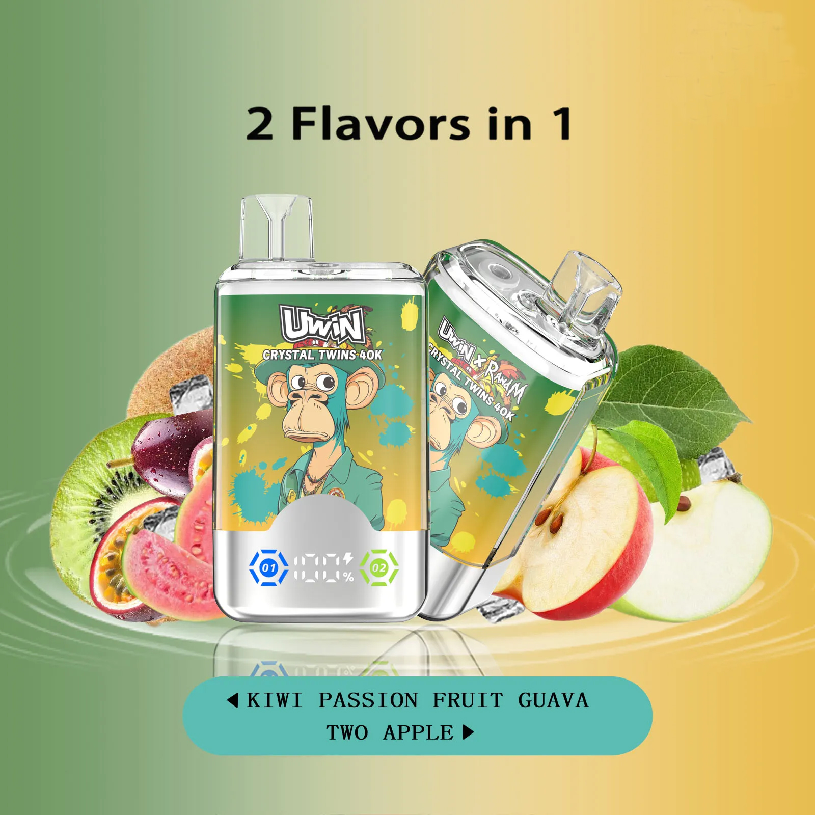 Uwin Twins Crystal 40K 2 In 1 Puffs 40000 Disposable Vape