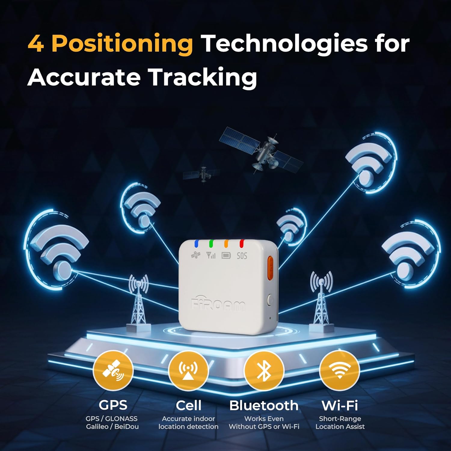 QuadTrack GPS Tracker for Vehicles, Car GPS Tracking Device with 6-Month Data Plan, Real-Time 4G LTE Vehicle Tracker, 3-Year Battery Life, Geo-Fence, Magnetic Mount, Fleet & Personal Use