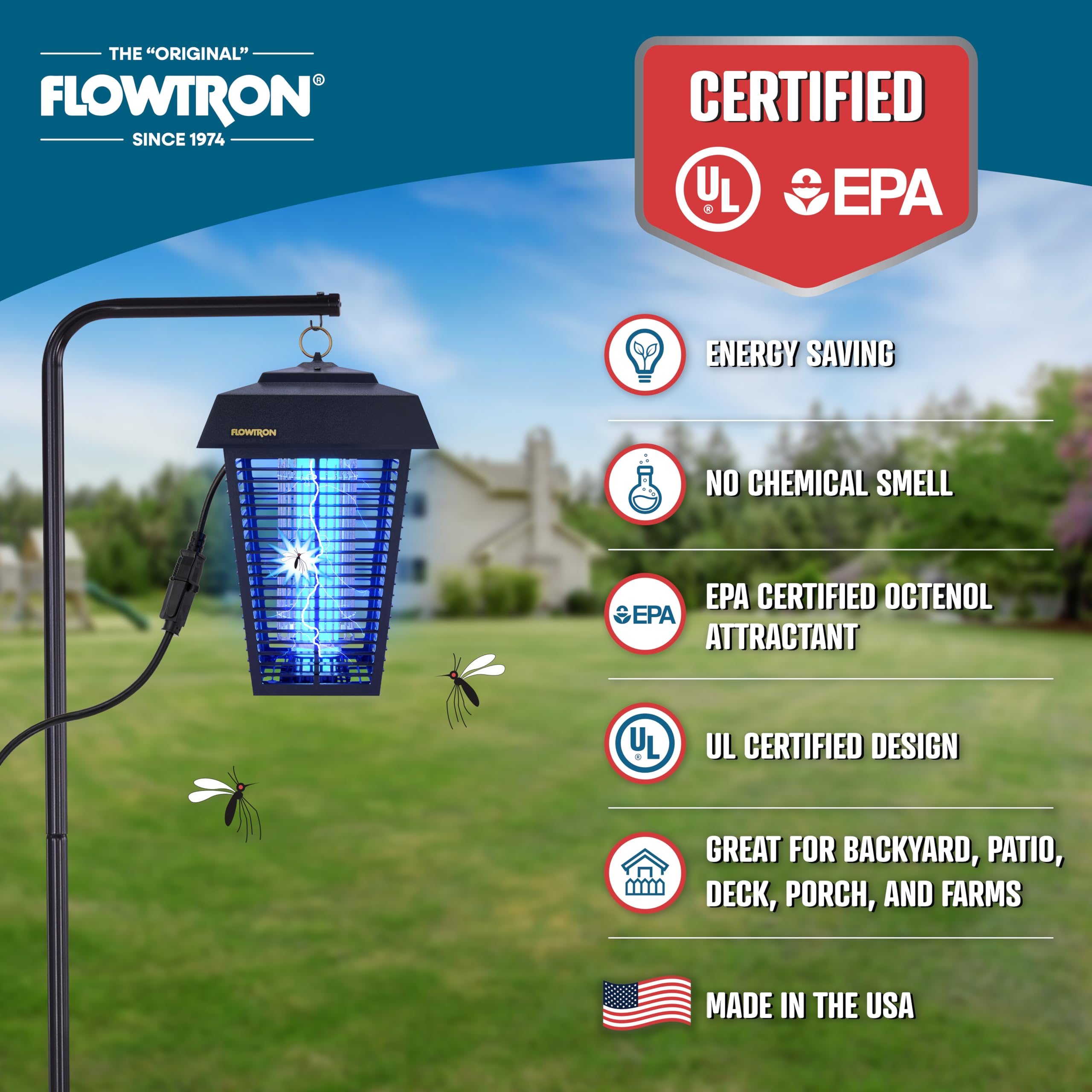 FLOWTRON Bug Zapper - 80W Electric Insect & Mosquito Killer